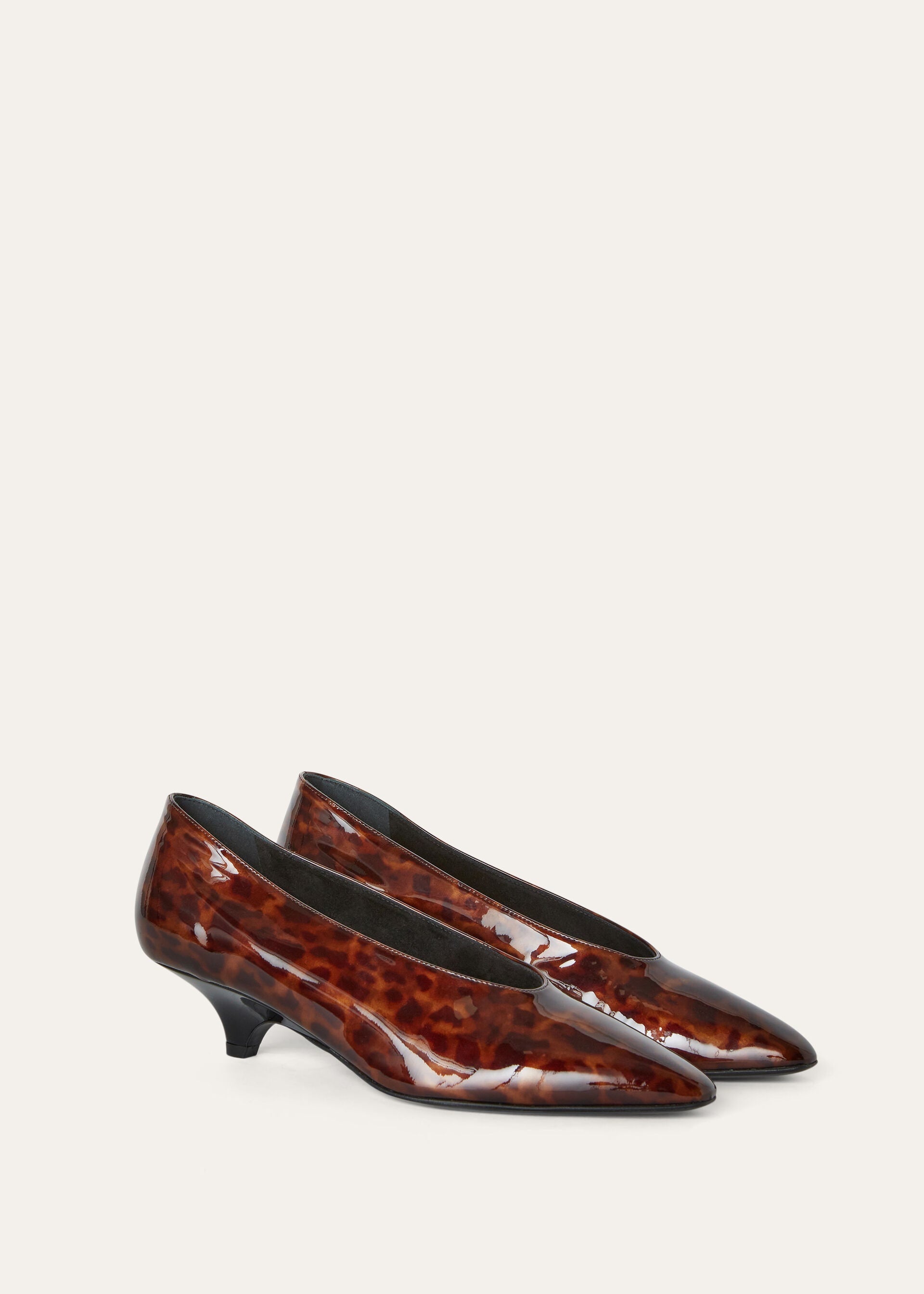 Rebecca Wedge Pump - Brown Patent Animalier