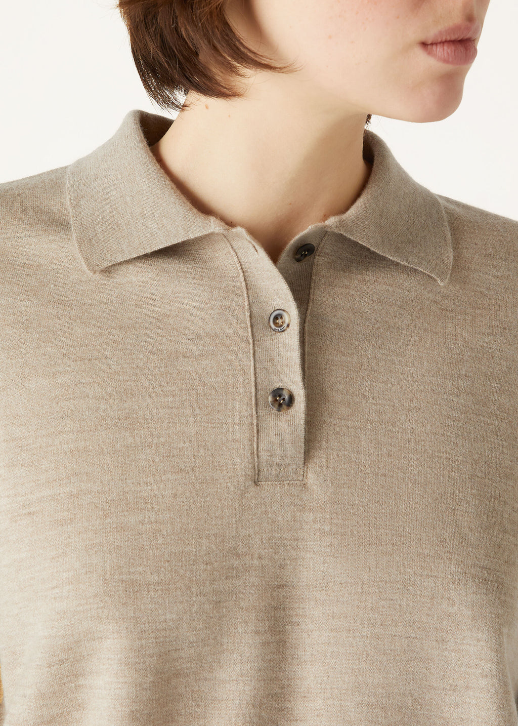 Cocooning Polo Sweatshirt - Demy Brown Natural