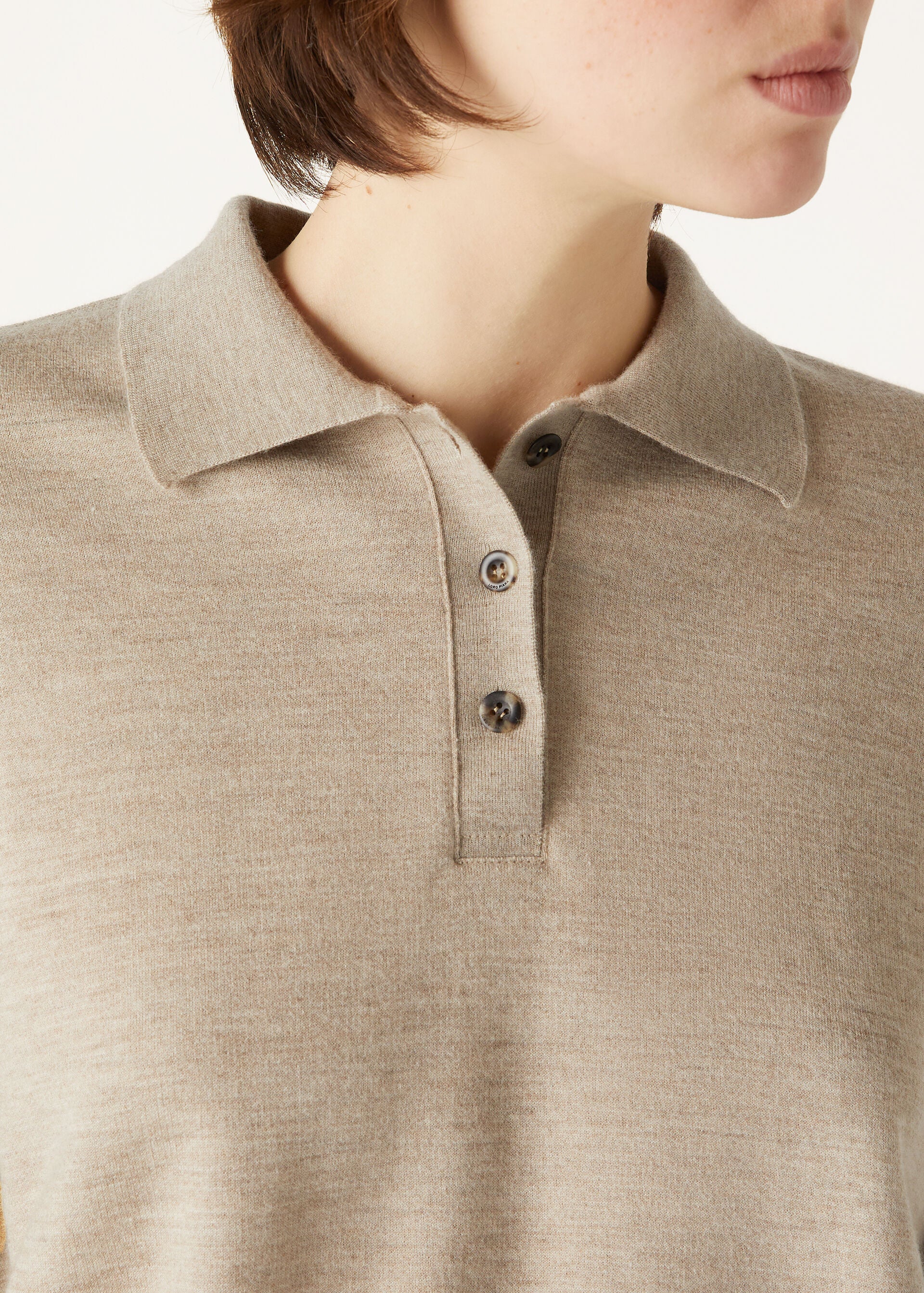 Cocooning Polo Sweatshirt - Demy Brown Natural