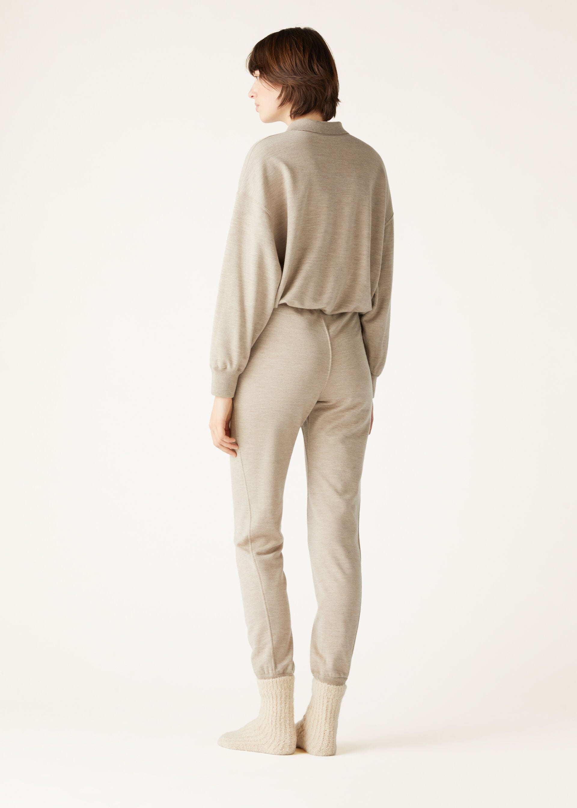 Cocooning Polo Sweatshirt - Demy Brown Natural
