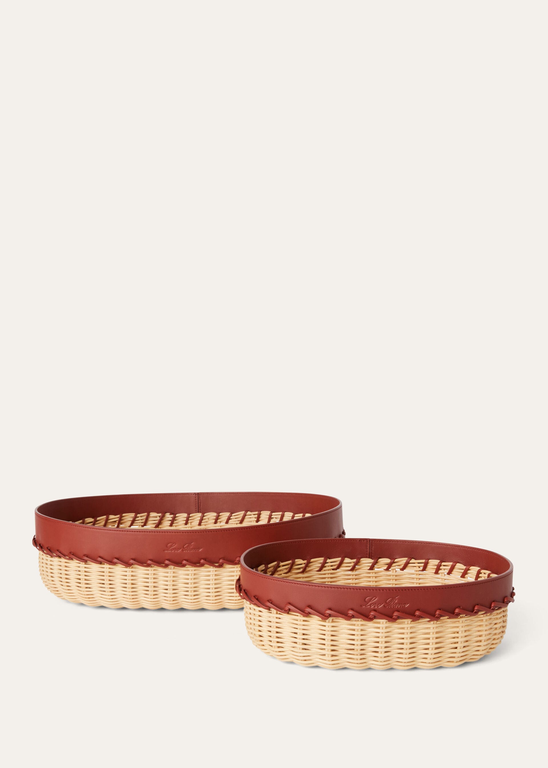 Large Oval Wicker Basket - Malt/Deep Kummel