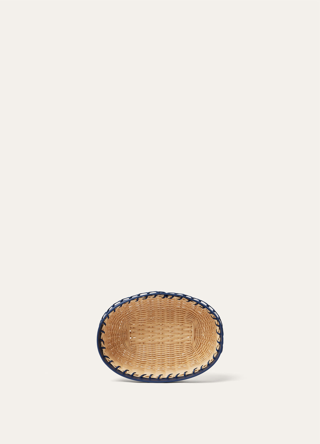 Small Oval Wicker Basket - Malt/Ocean Heart