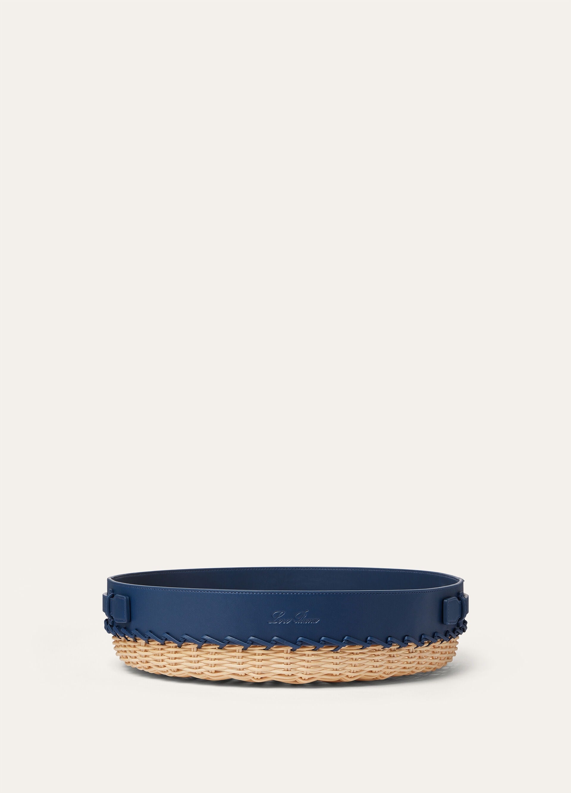 Medium Wicker Tray - Malt/Ocean Heart