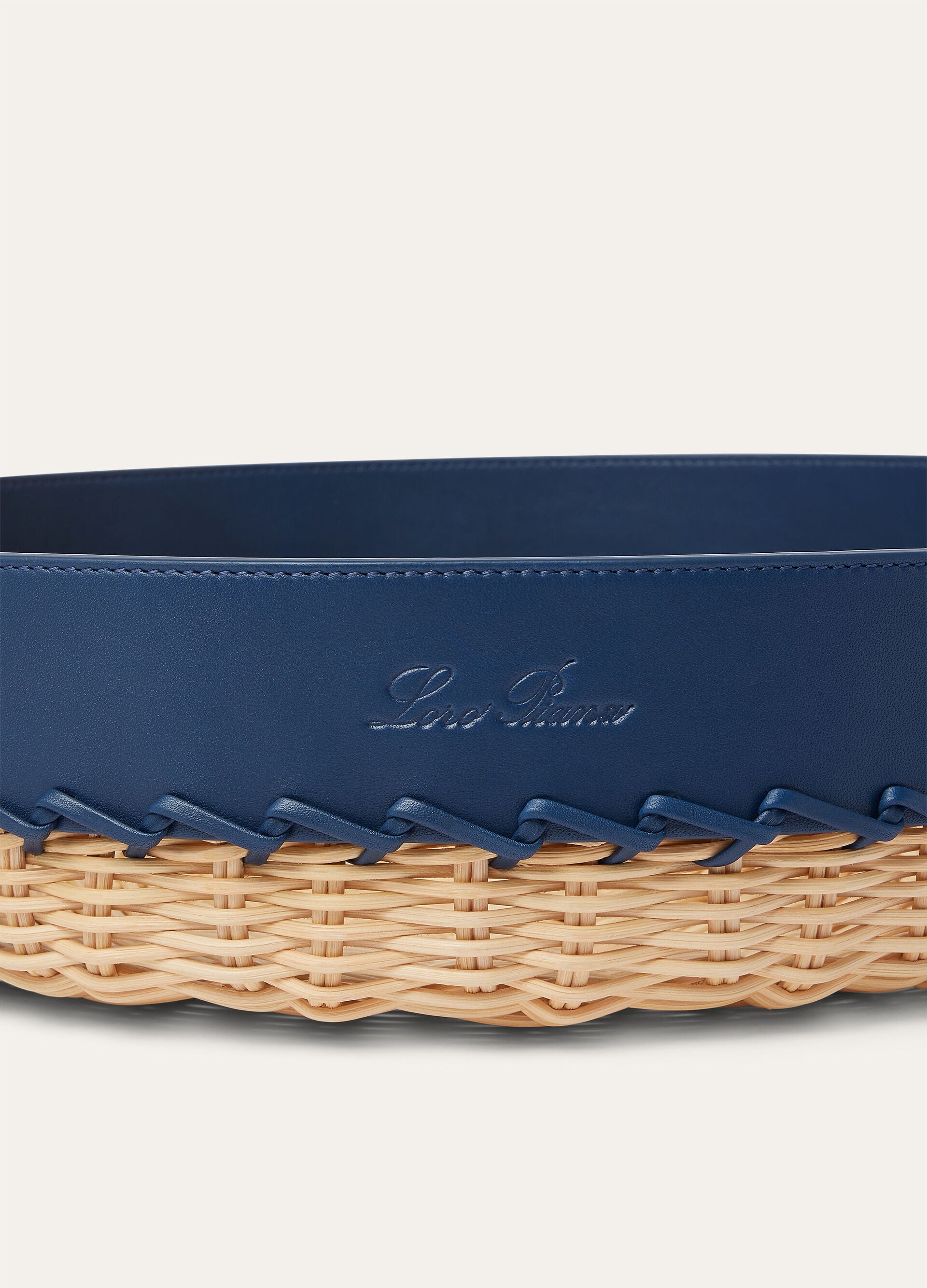 Medium Wicker Tray - Malt/Ocean Heart