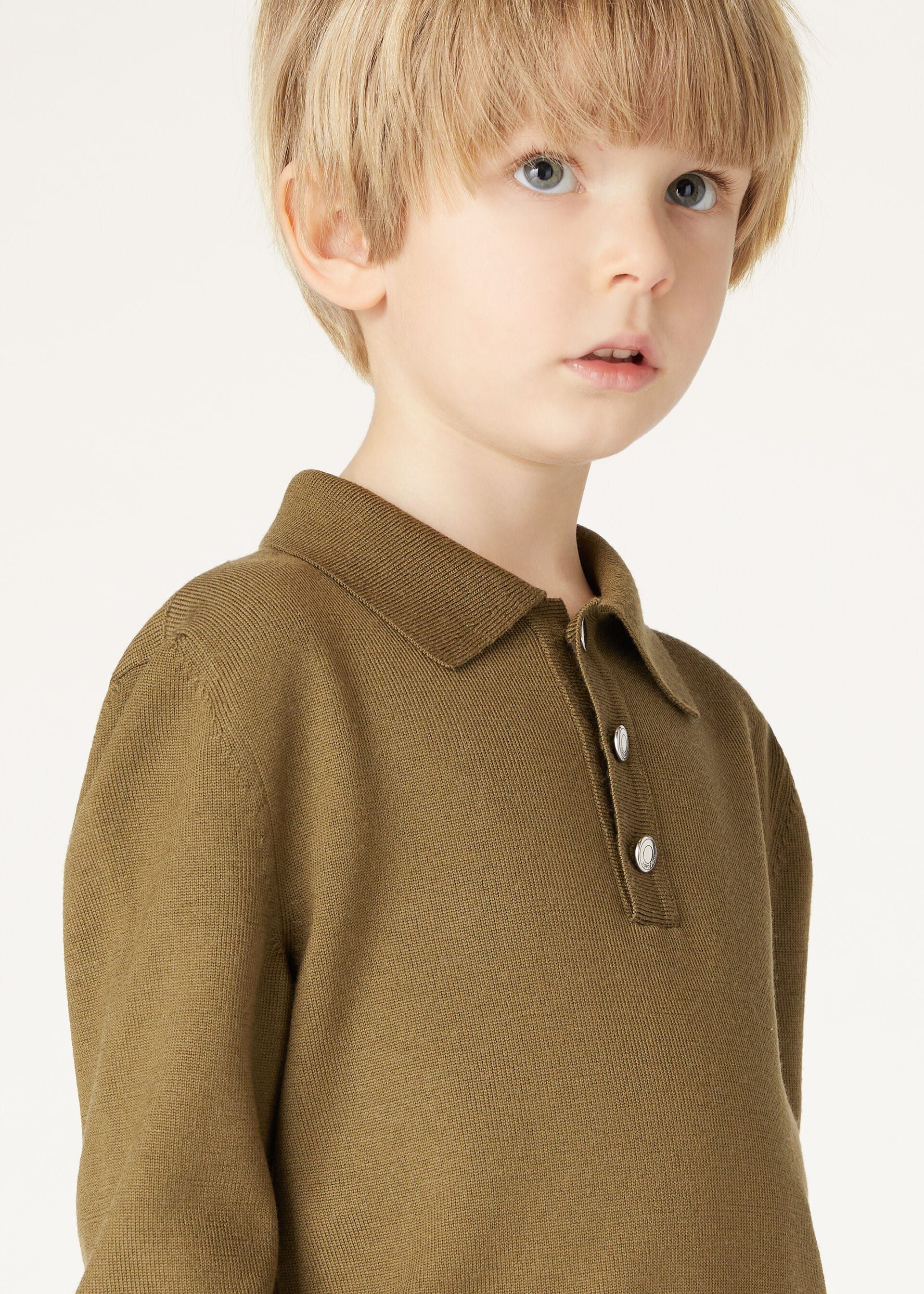 Kid's Wonderland Polo Jumper - Tundra Green