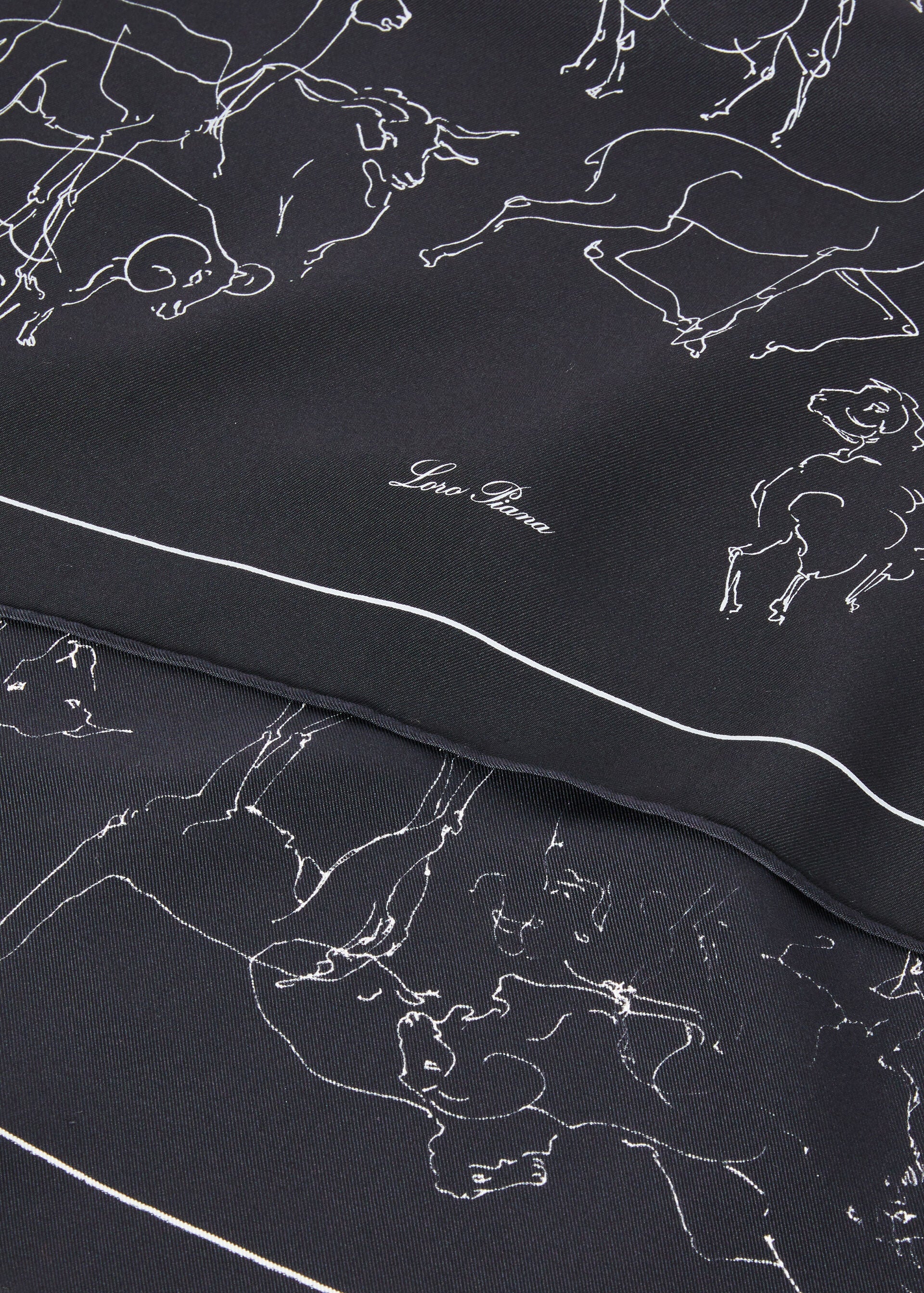 L'Arte Dei Filati Più Pregiati Foulard 60x60 - Black/White