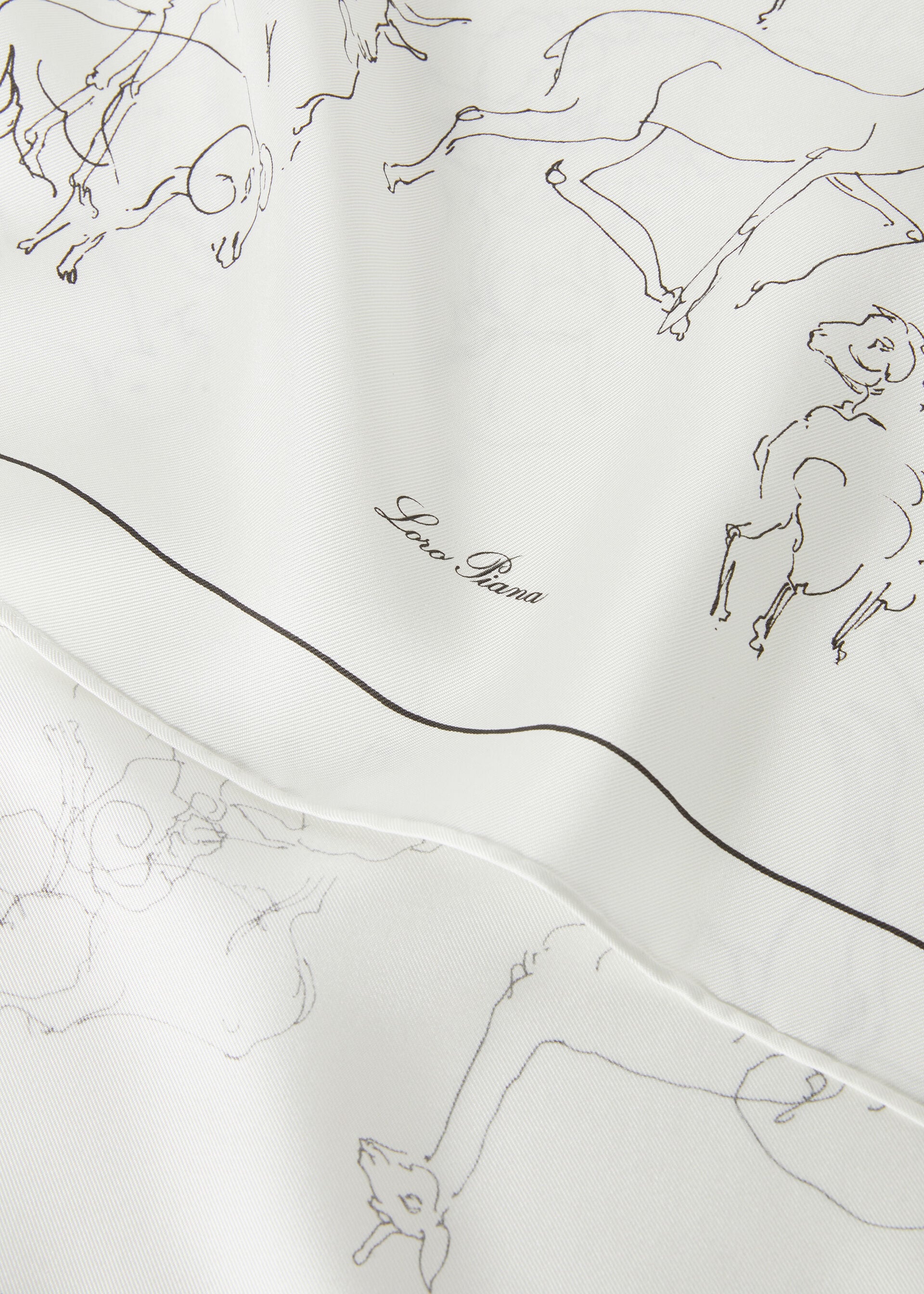 L'Arte Dei Filati Più Pregiati Foulard 60x60 - White/Black