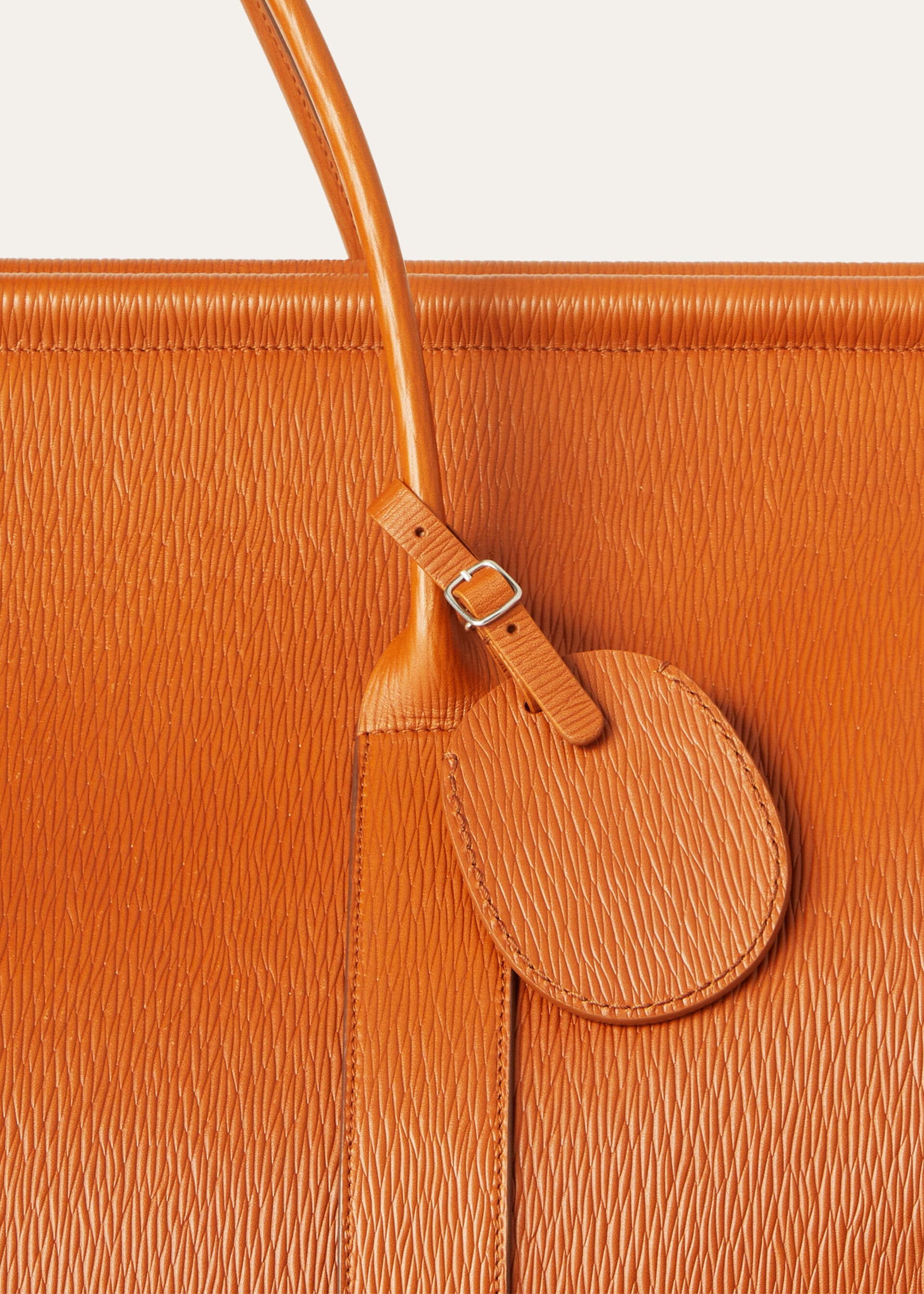 Oval Luggage Tag - Warm Tan/Antique Silver