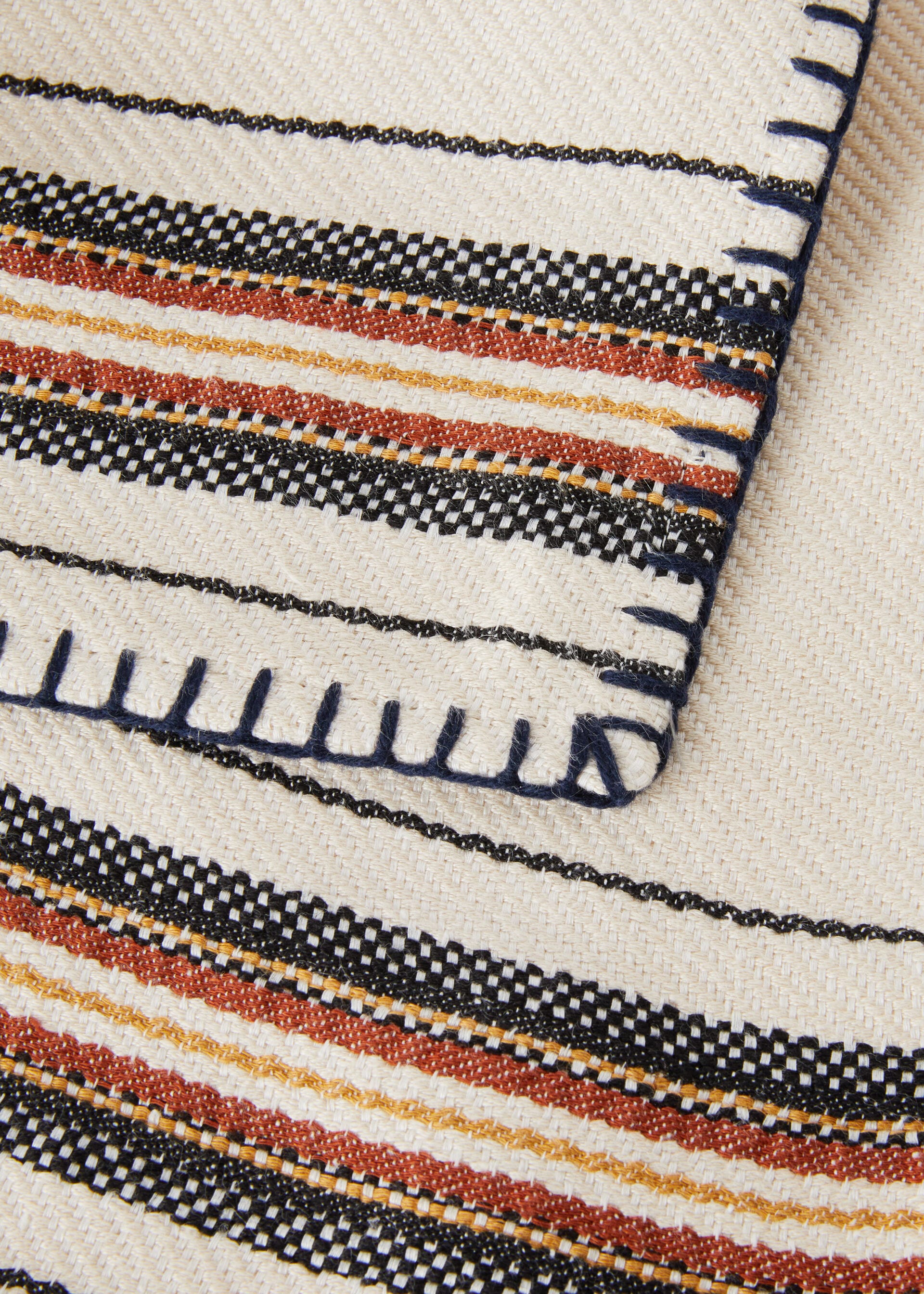 Vintage Oxford Stripe Placemat Set - Sand/Deep Ocean/Chili/Antique Gold