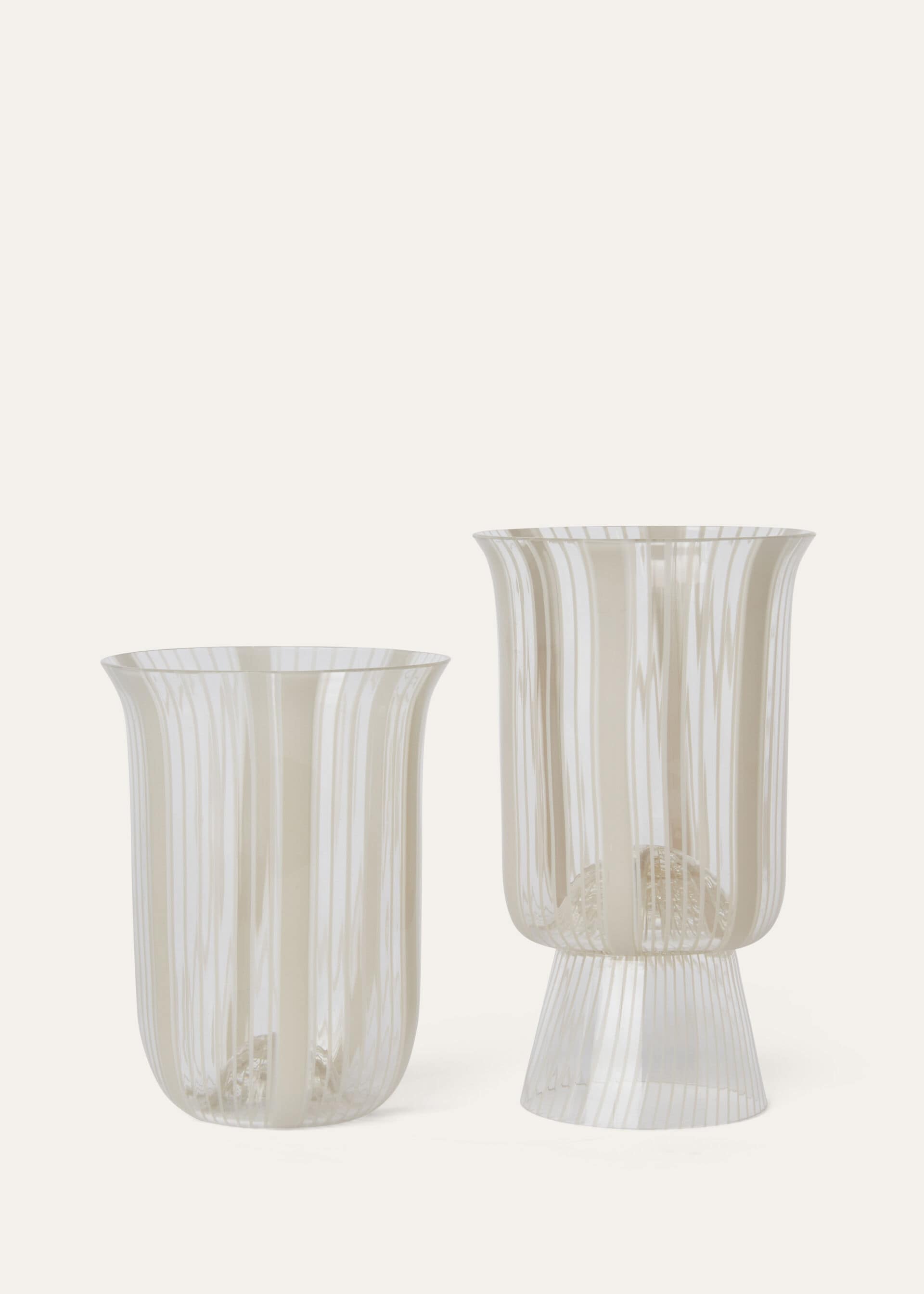 The Filigree Stripe Glass - Pearl Gray