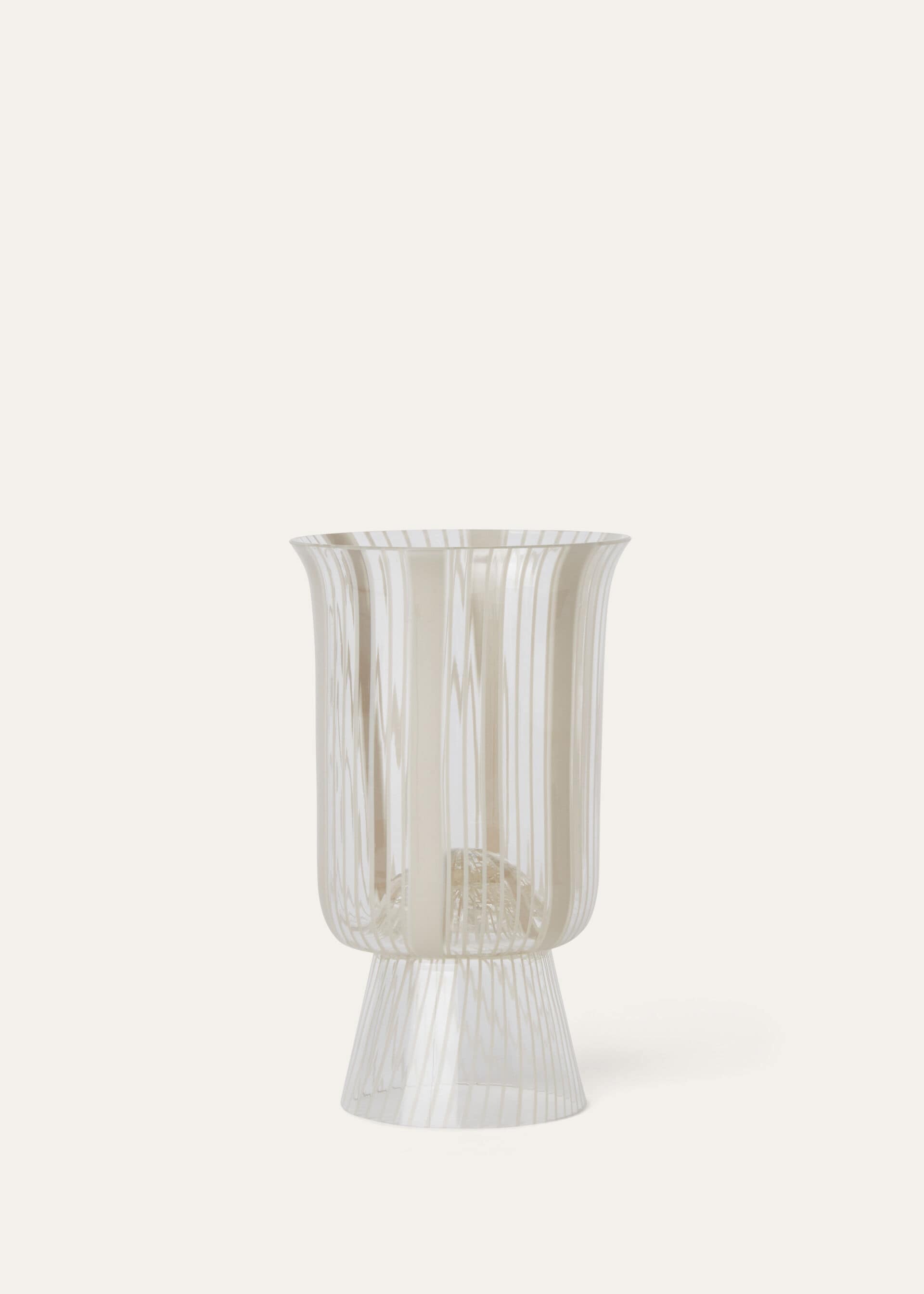 The Filigree Stripe Glass - Pearl Gray