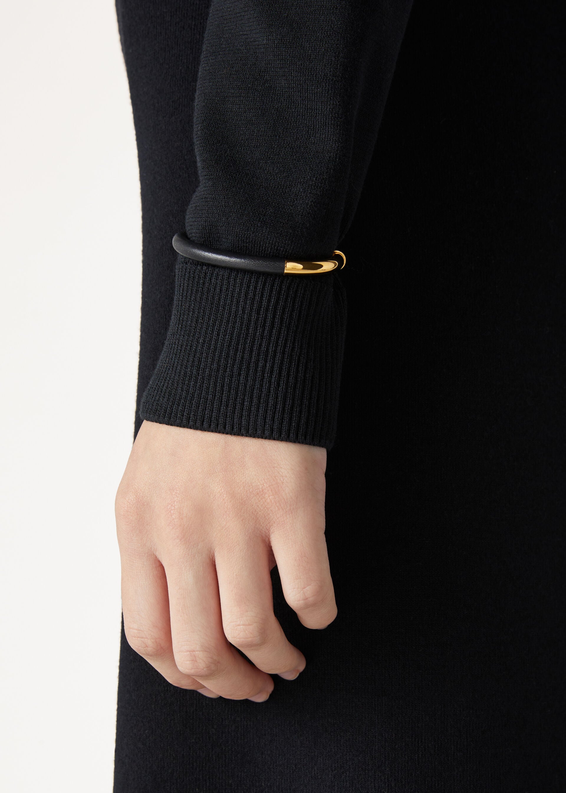 Open-Cuff Bracelet - Black/Jewel Sun Gold