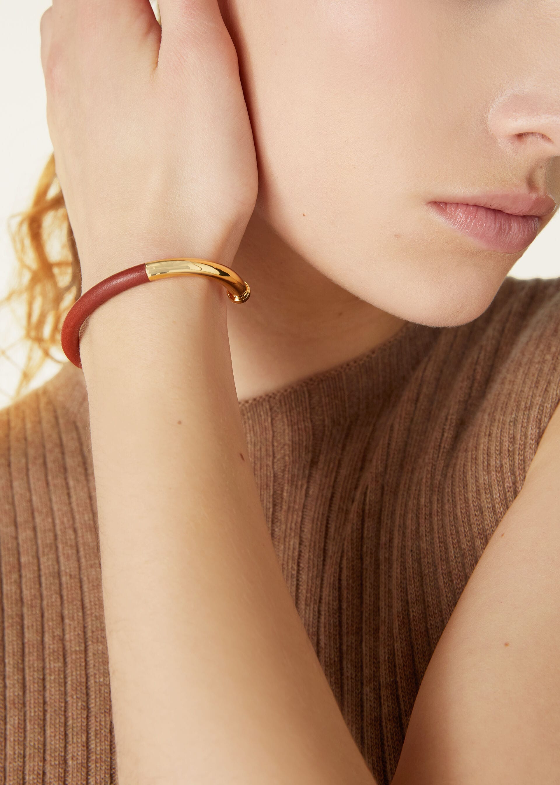 Open-Cuff Bracelet - Deep Kummel/Jewel Sun Gold