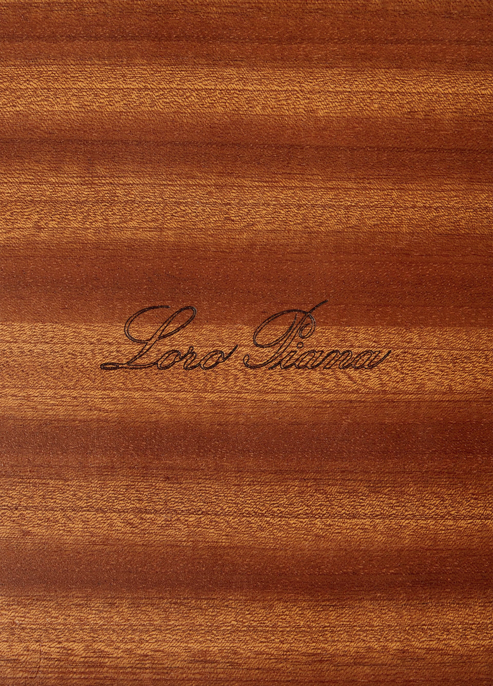 Large Woven Stripe Square Box - Natural Mahogany /Woven Stripe
