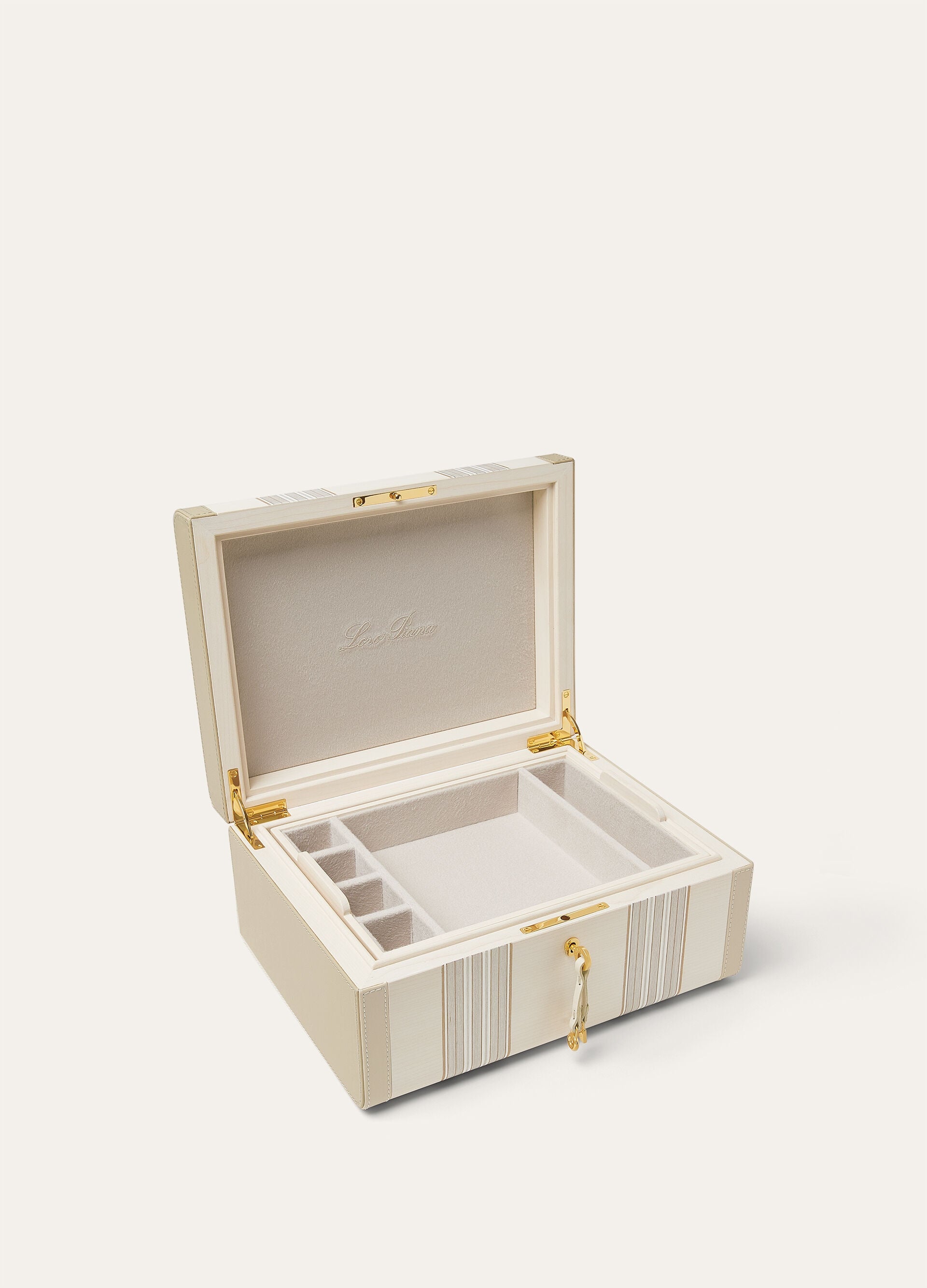 Large Loro Piana Intarsia Jewelry Box - Light Cedar/White Snow