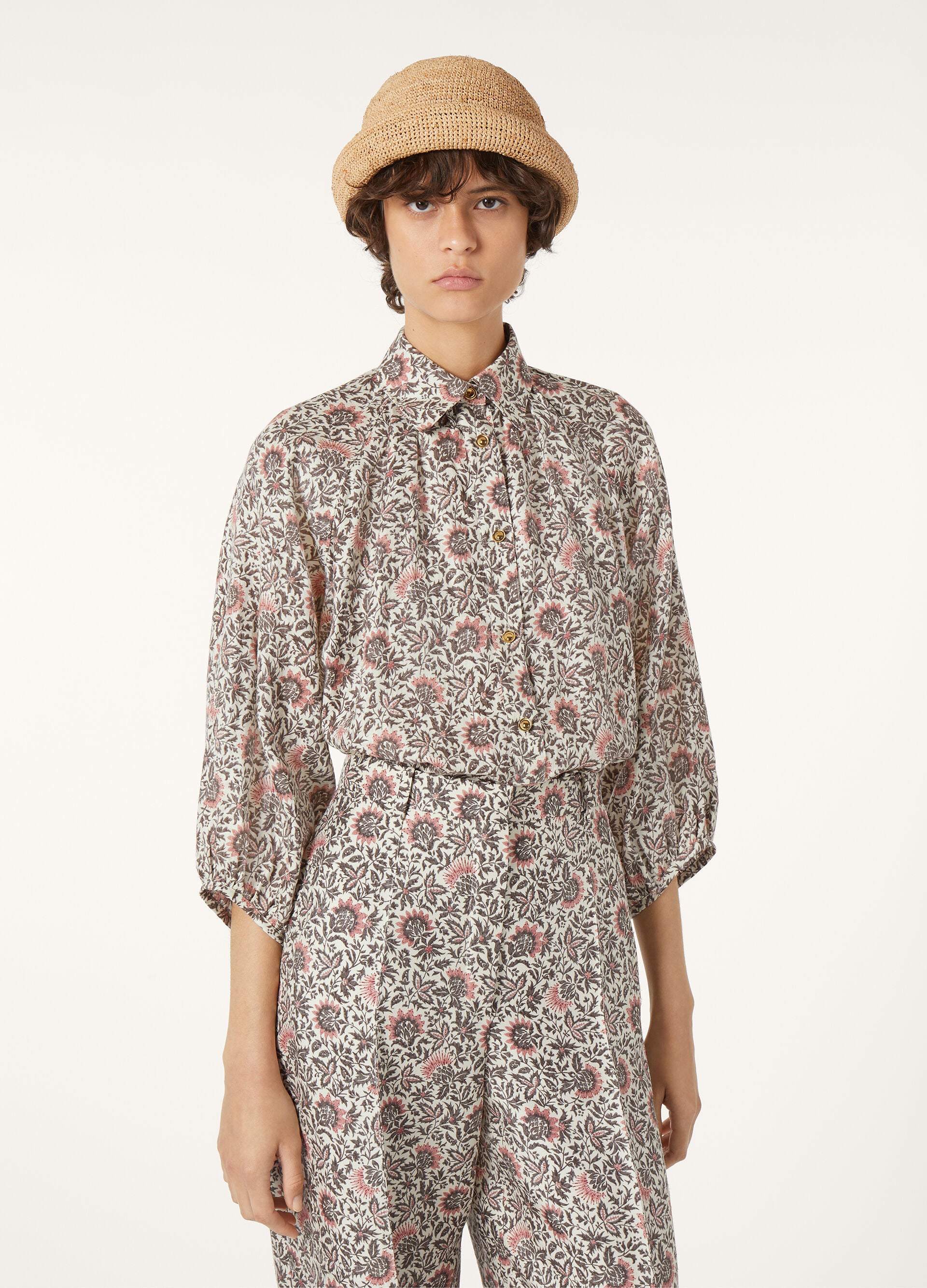 Olivia Blouse - Chalk/Graphite Powder/Dahlia