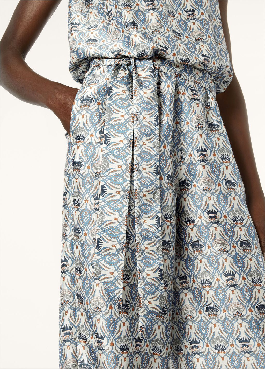 Nadia Jumpsuit - Chalk/Deep Lagoon Water