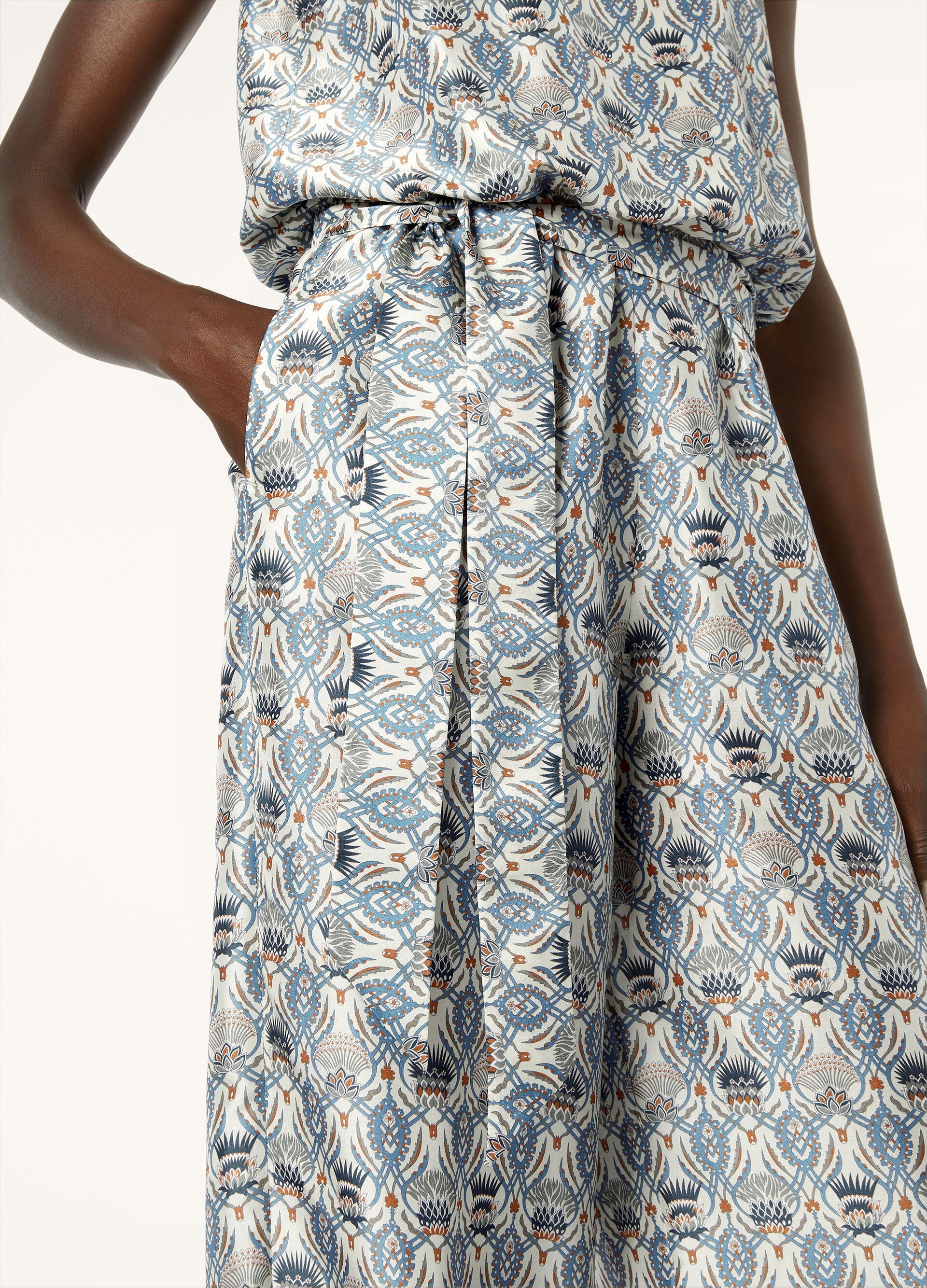 Nadia Jumpsuit - Chalk/Deep Lagoon Water