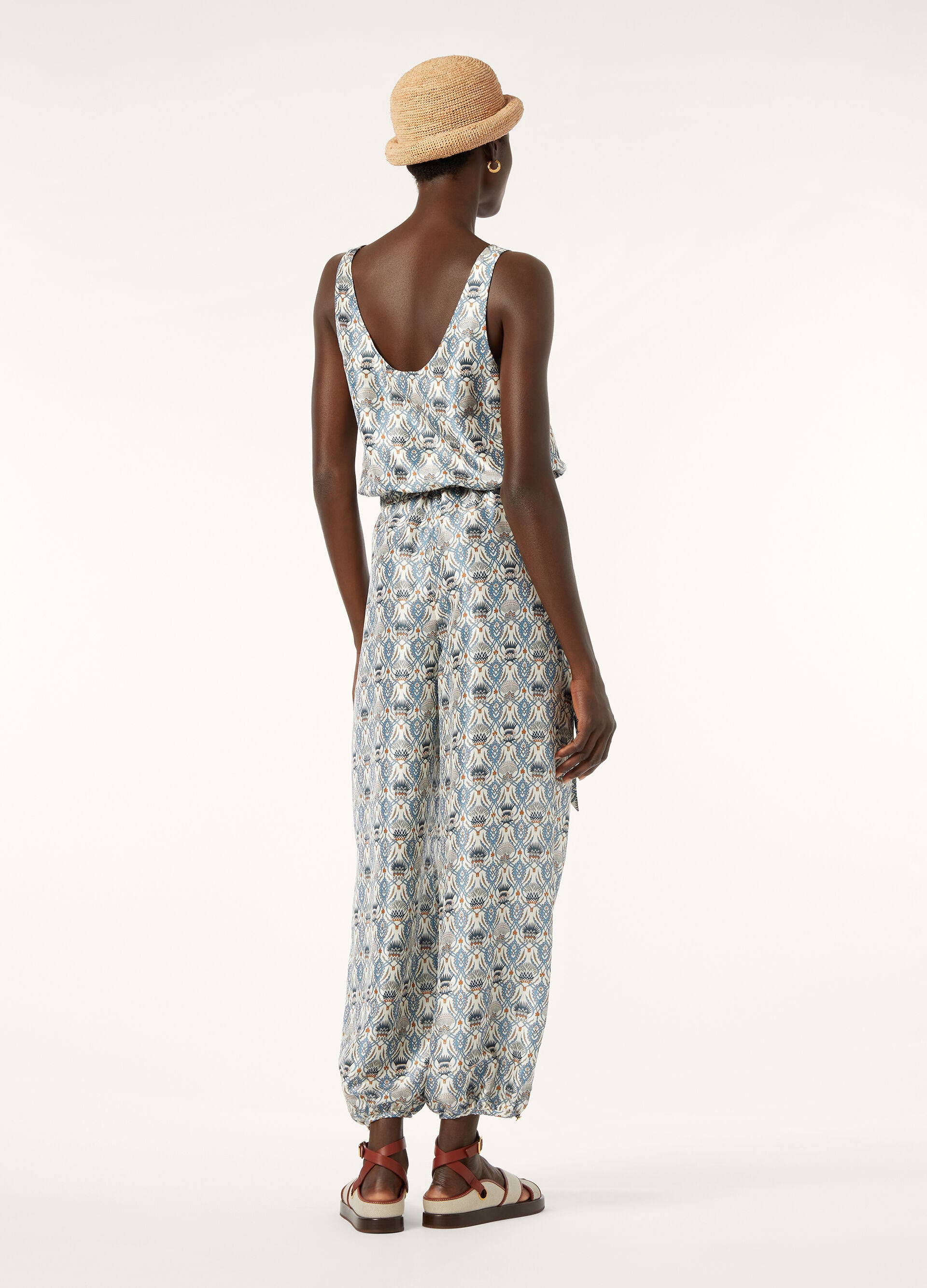 Nadia Jumpsuit - Chalk/Deep Lagoon Water