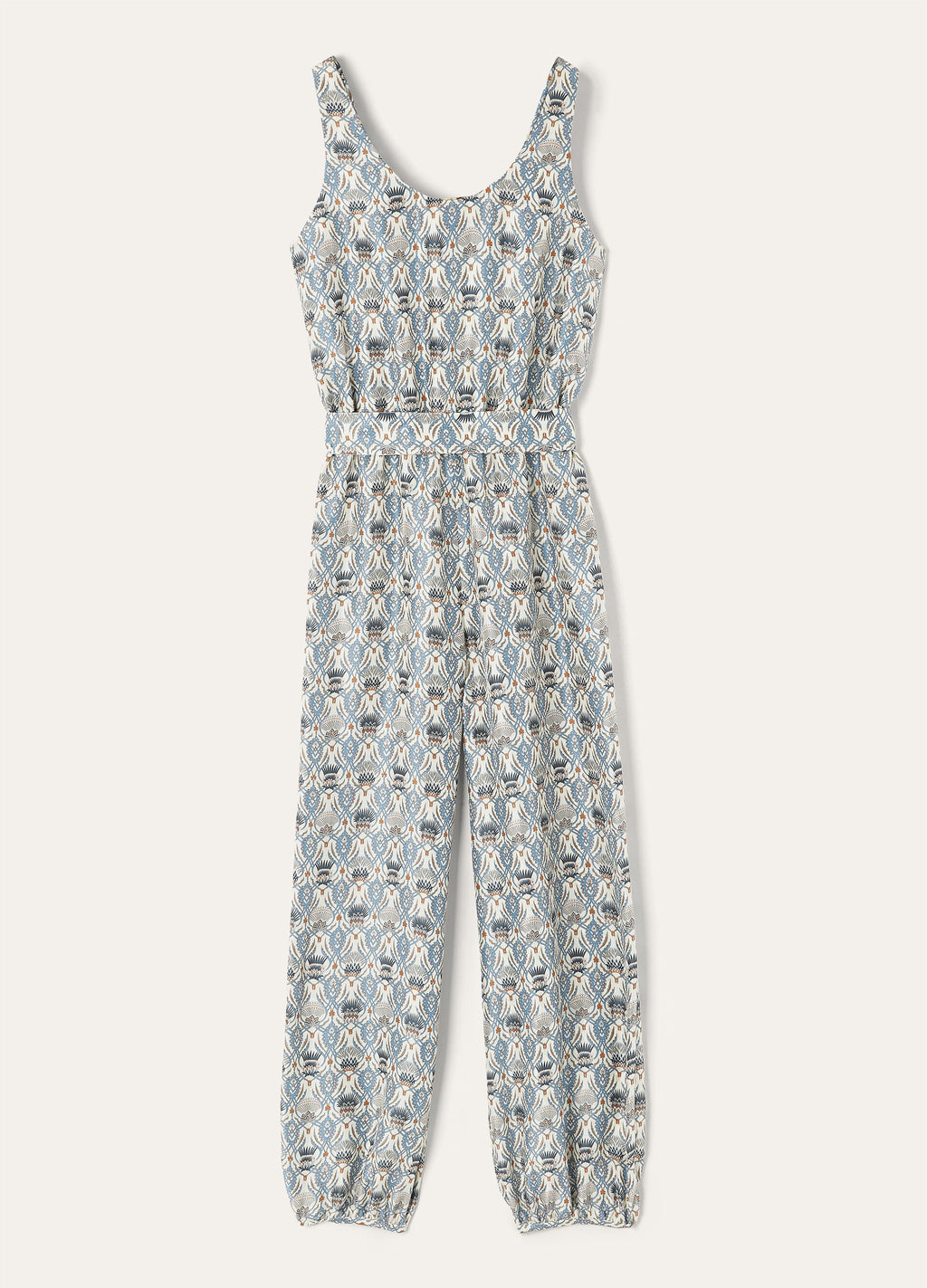 Nadia Jumpsuit - Chalk/Deep Lagoon Water
