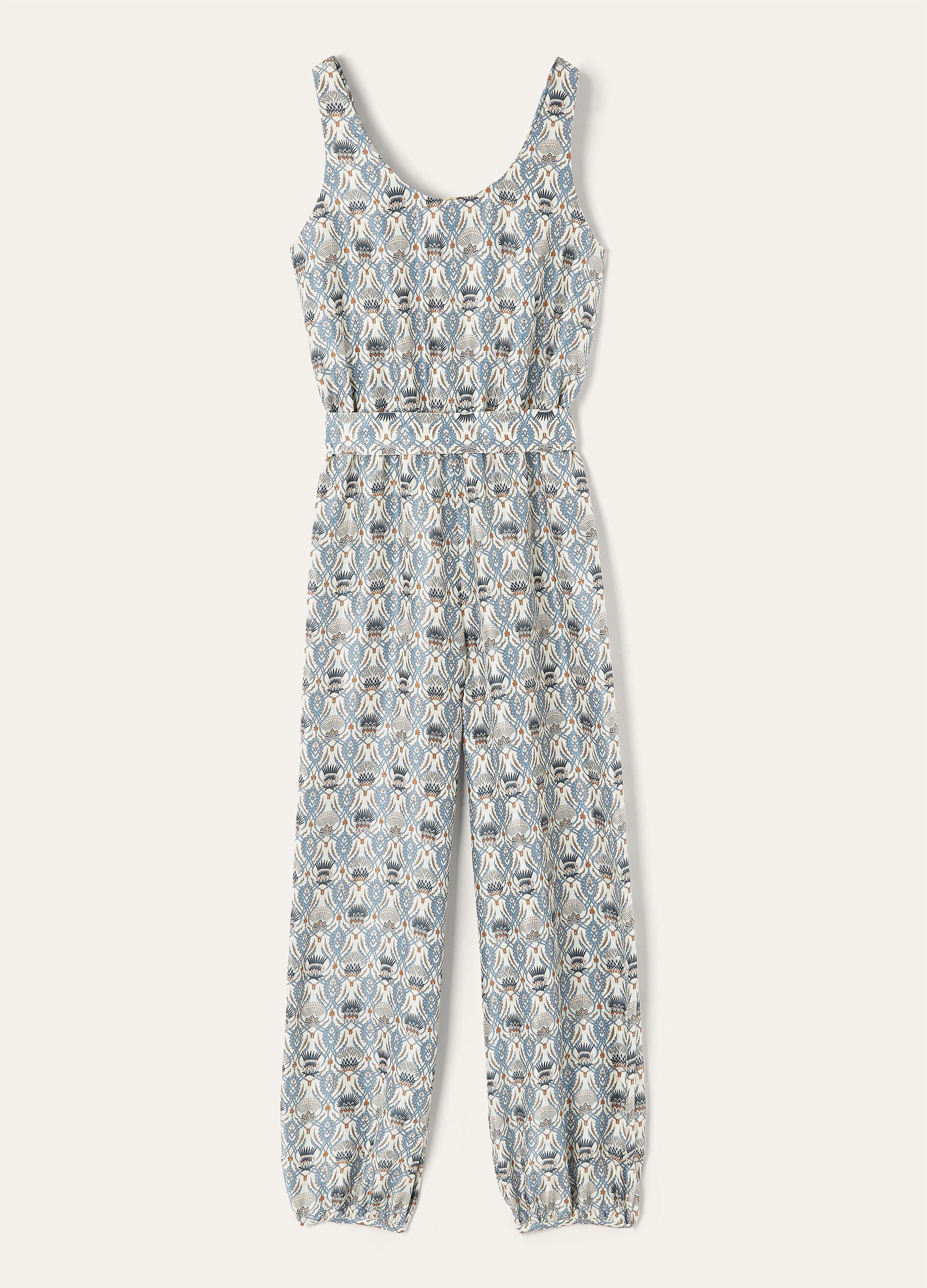 Nadia Jumpsuit - Chalk/Deep Lagoon Water