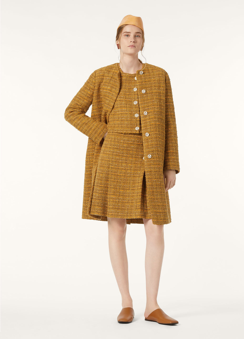Aida Skirt - Green-Orange Poppy Tweed