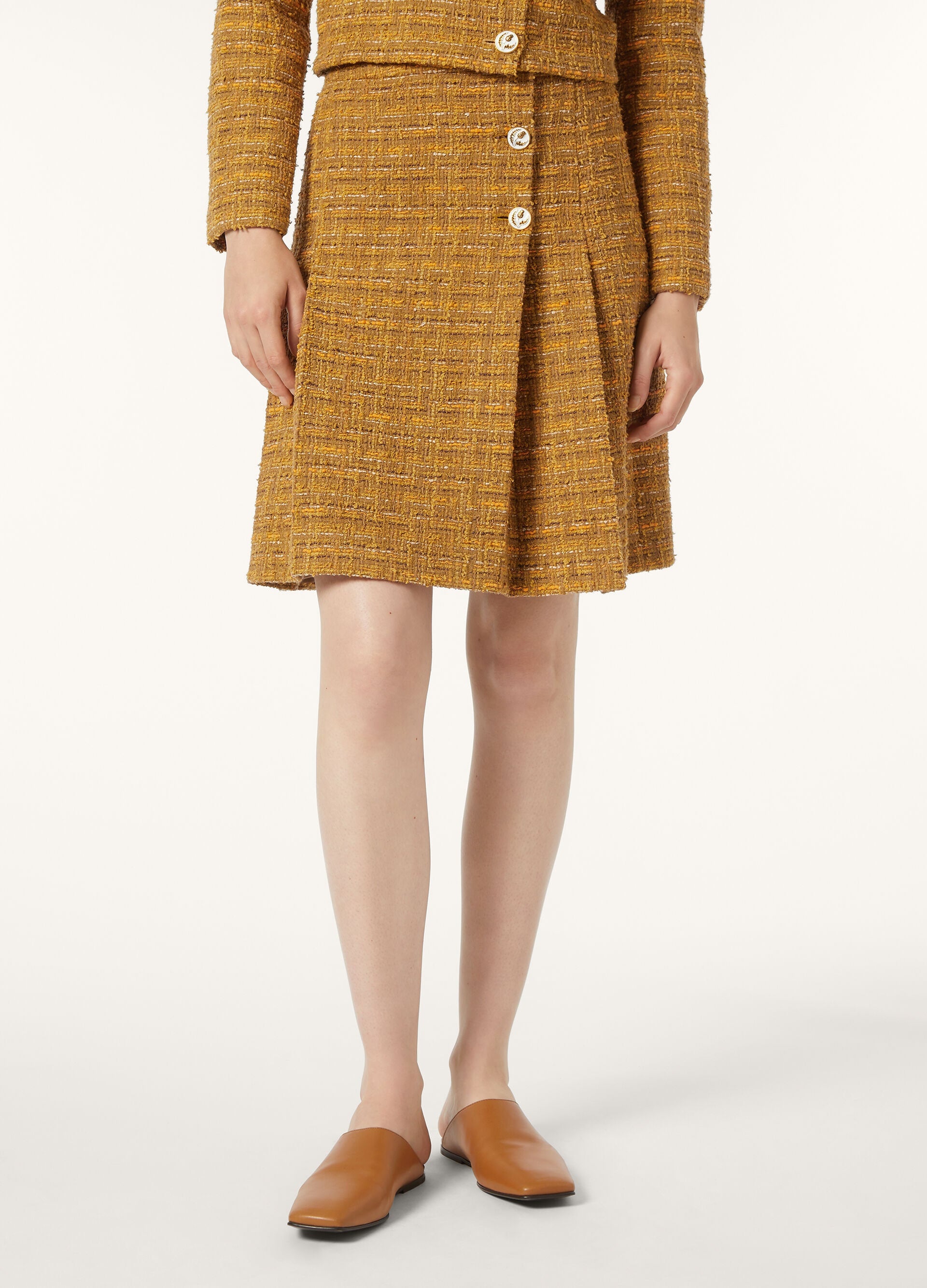 Aida Skirt - Green-Orange Poppy Tweed