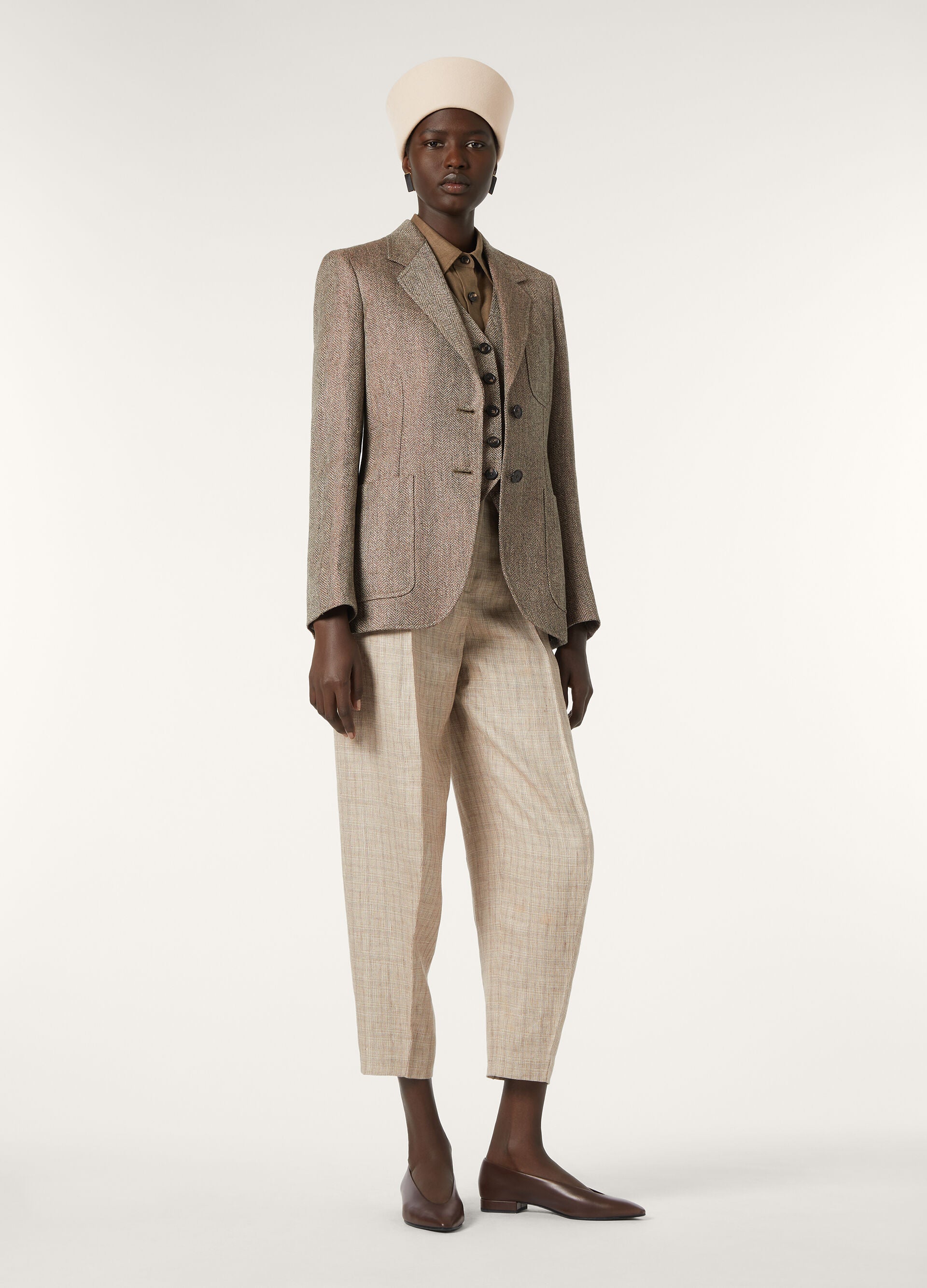Dan Pants - White/Golden Beach/Carob Bean