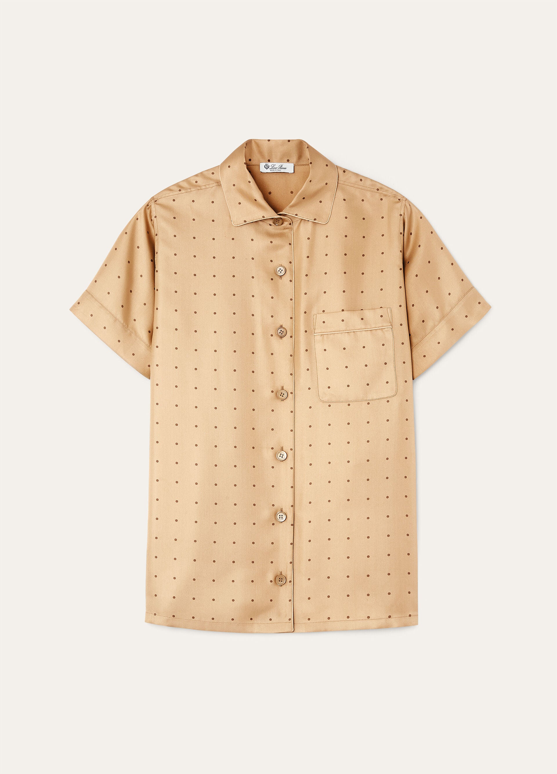 Angelina Pajamas Shirt - Melonpan/Grey Pois