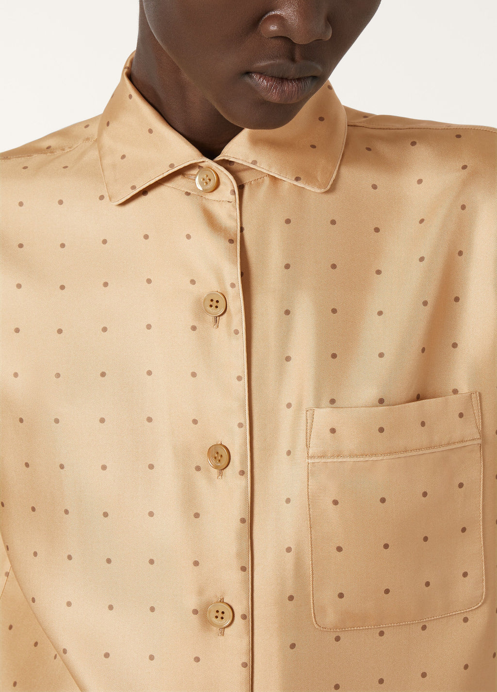 Angelina Pajamas Shirt - Melonpan/Grey Pois