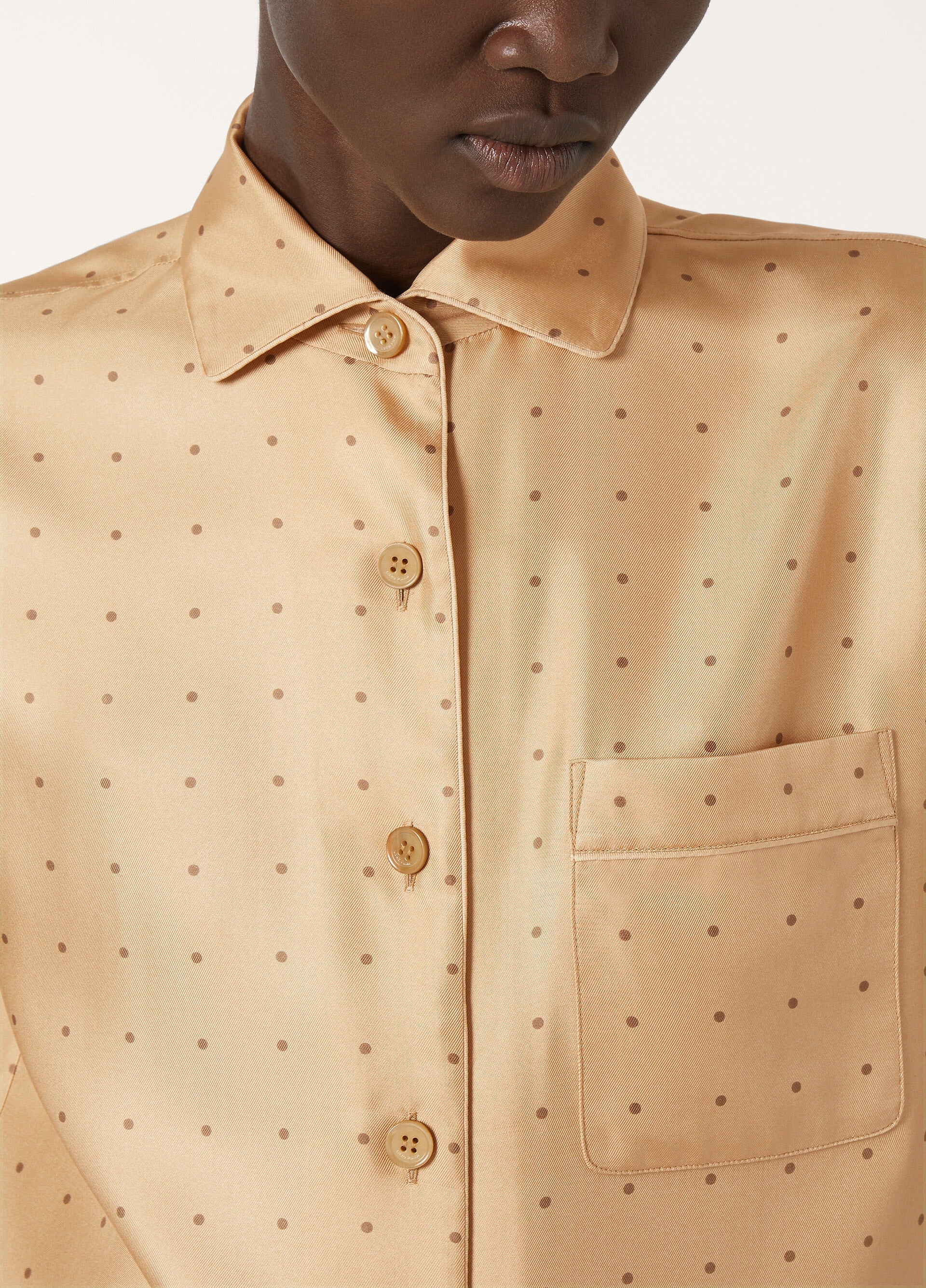 Angelina Pajamas Shirt - Melonpan/Grey Pois