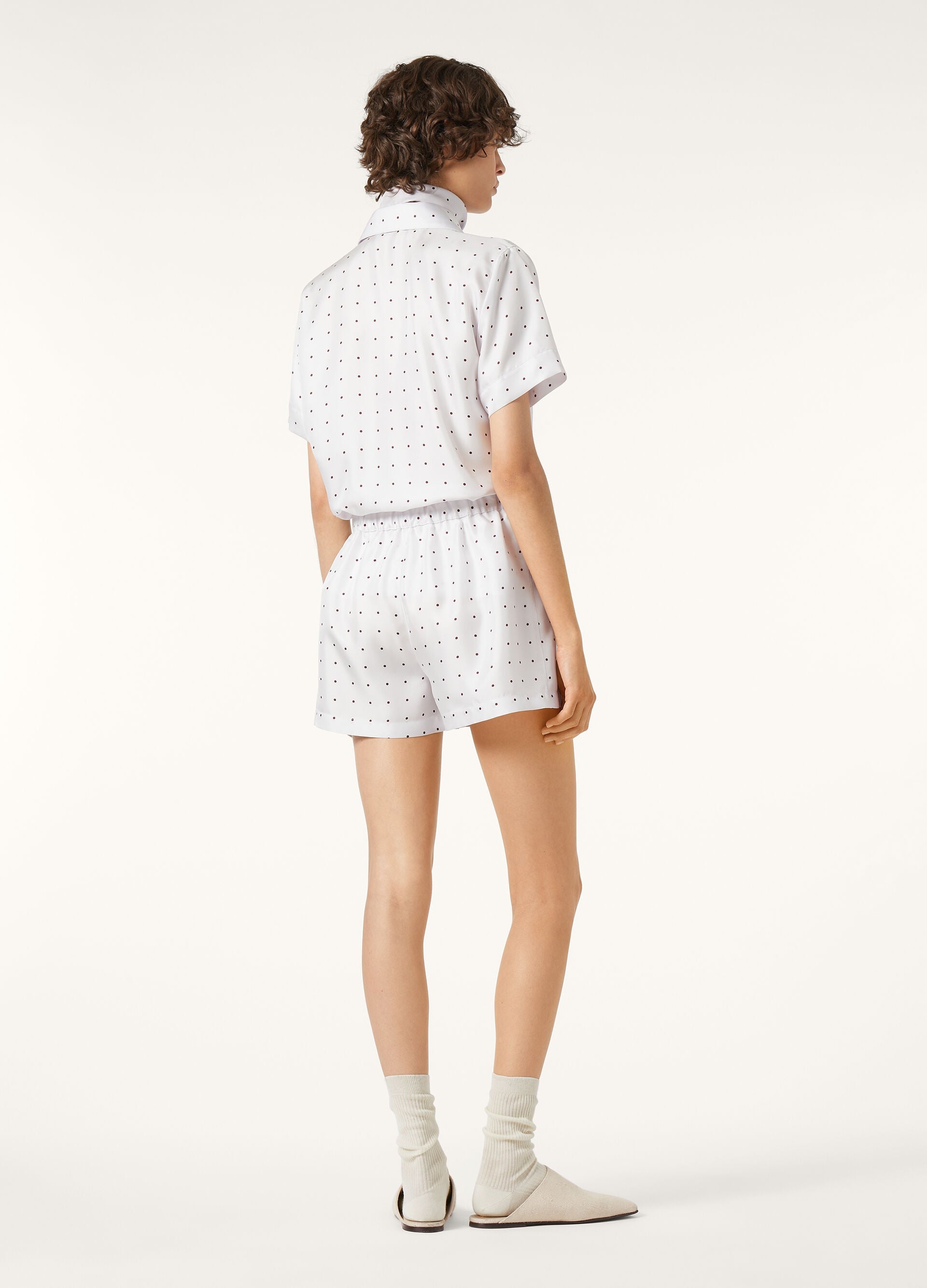 Angelina Pajamas Shirt - Lilac/Red Grapes Pois
