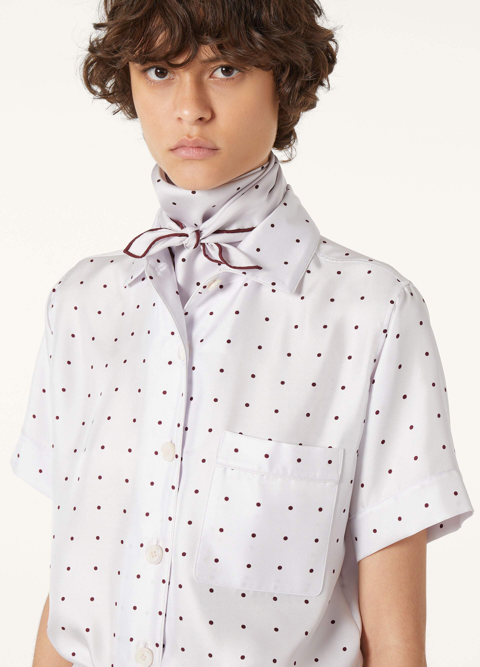 Angelina Pajamas Shirt - Lilac/Red Grapes Pois