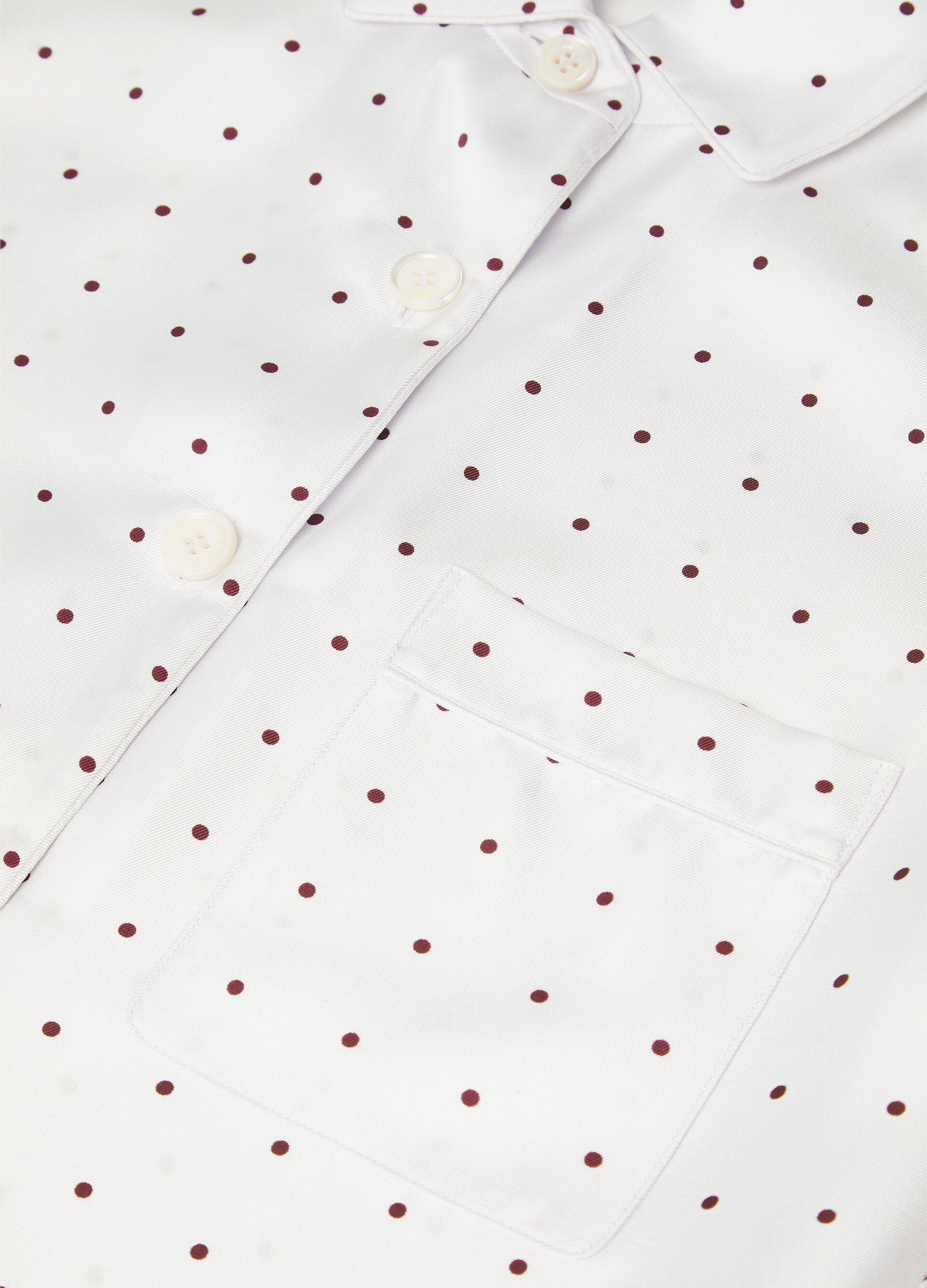 Angelina Pajamas Shirt - Lilac/Red Grapes Pois