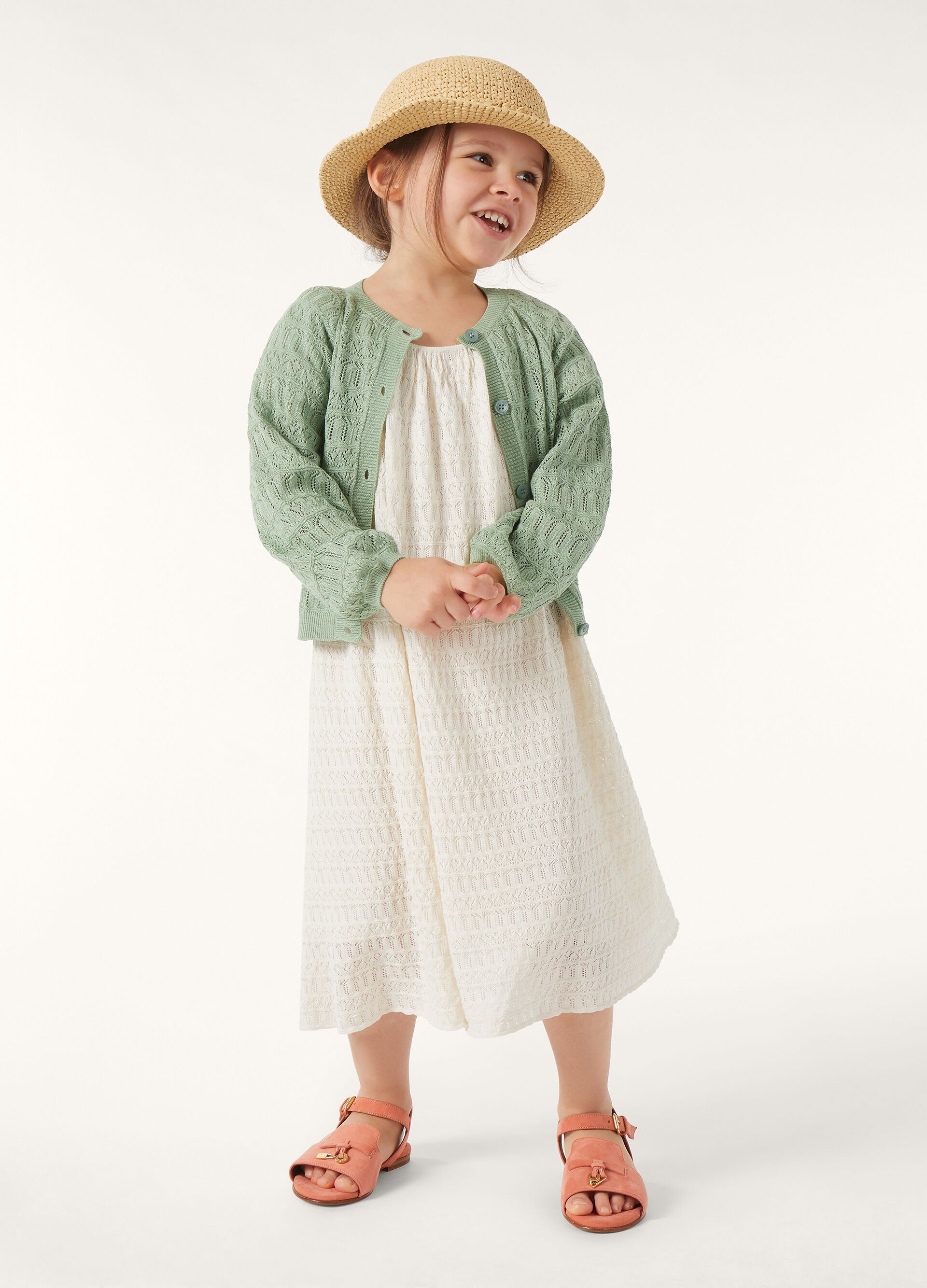 Kid's Daisy Cardigan - Jade Green