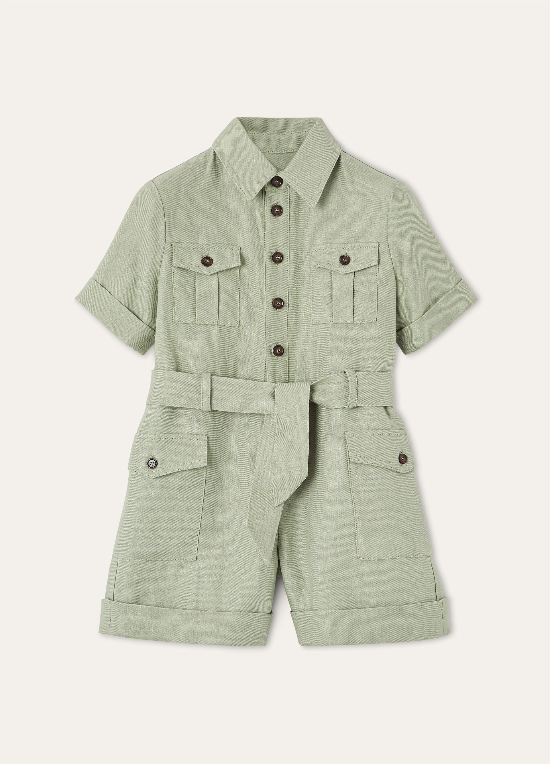 Kid's Dora Playsuit - Green Fluorite