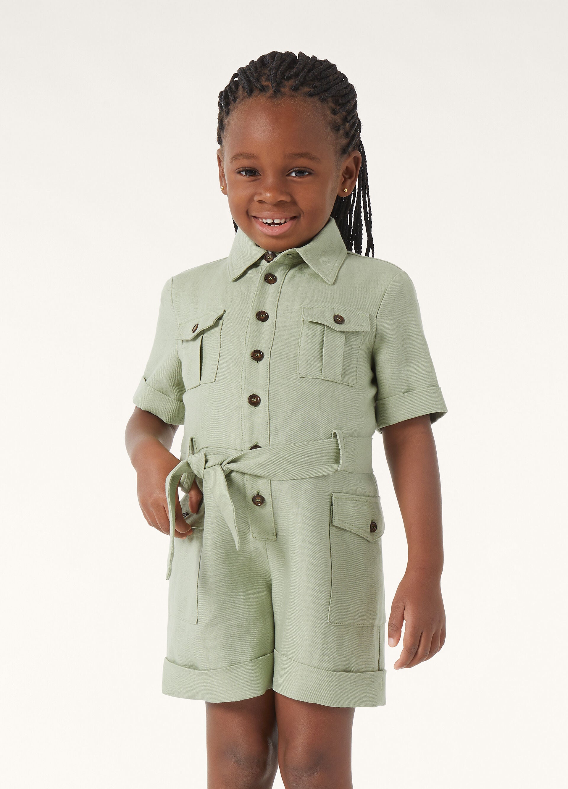 Kid's Dora Playsuit - Green Fluorite