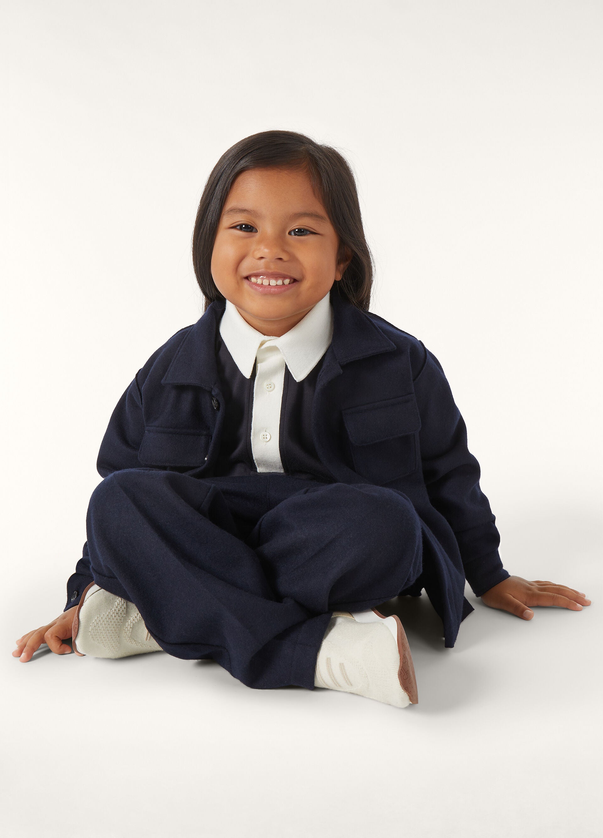 Kid's Playground Polo Shirt - Navy Blue/White