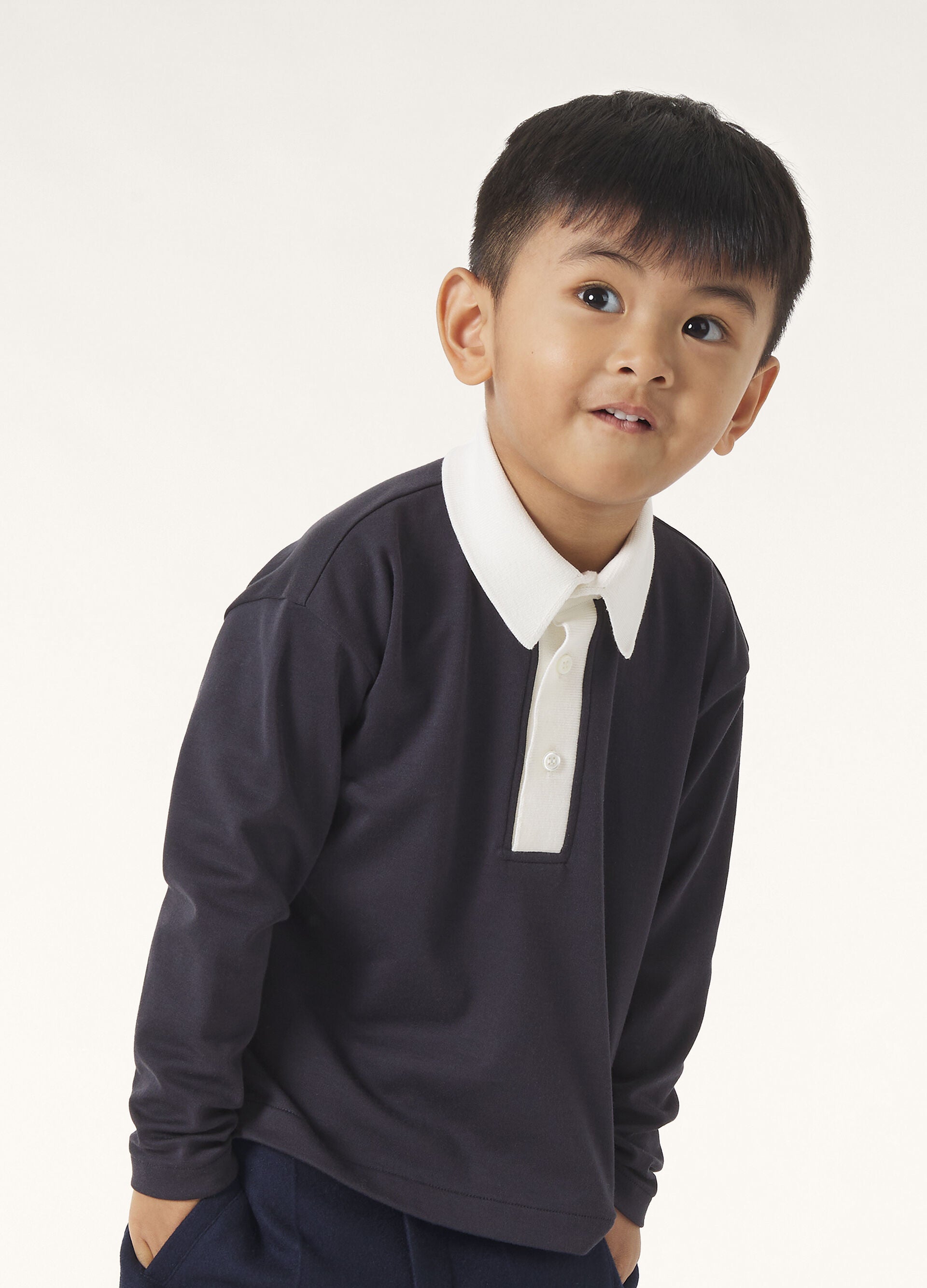 Kid's Playground Polo Shirt - Navy Blue/White
