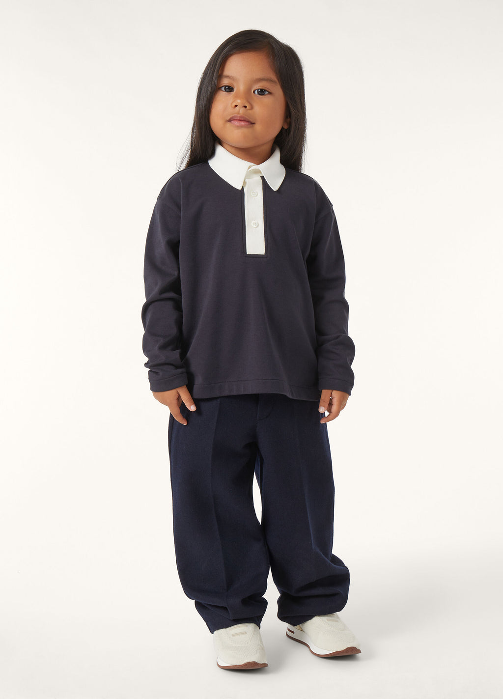 Kid's Playground Polo Shirt - Navy Blue/White