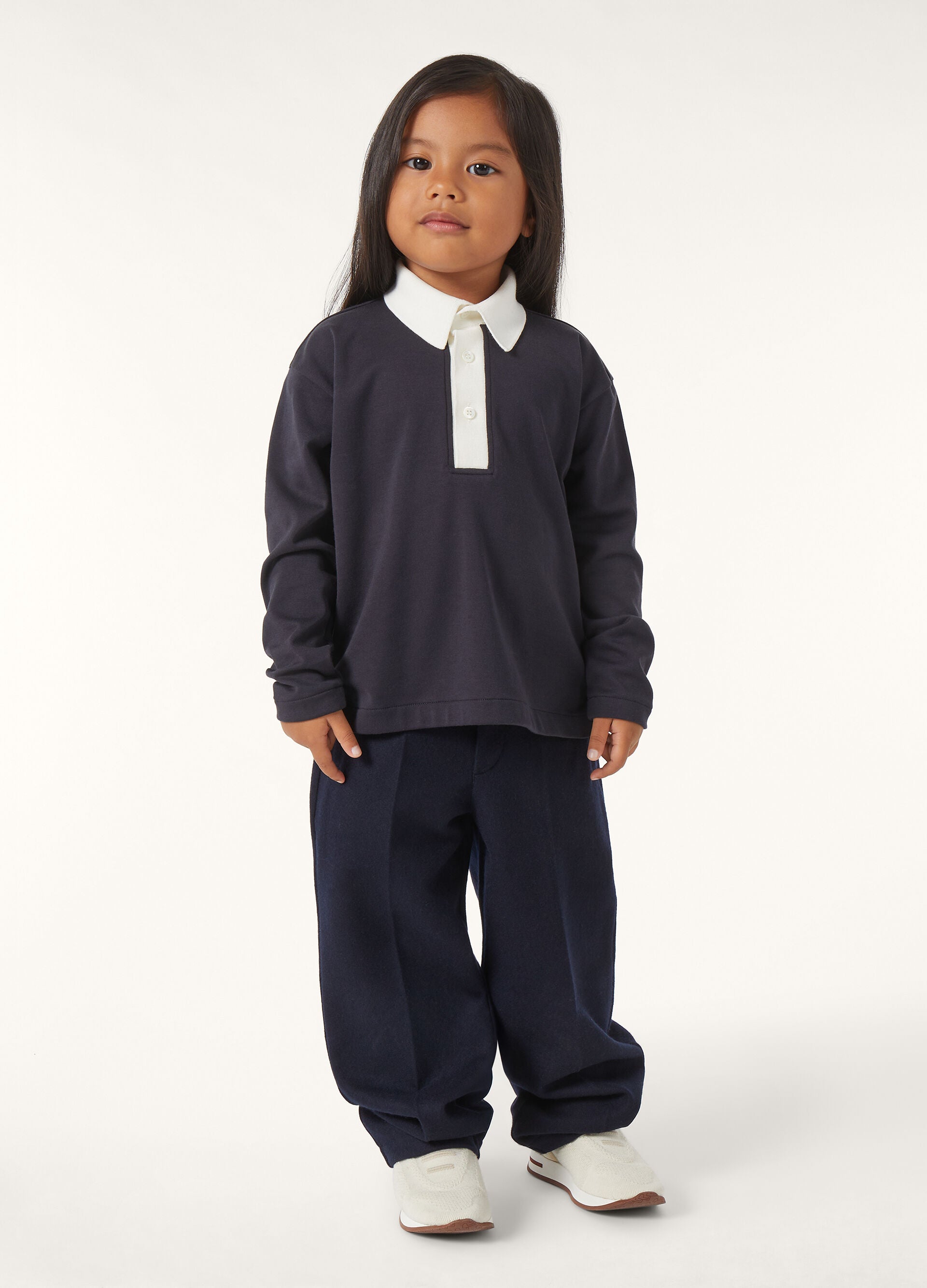 Kid's Playground Polo Shirt - Navy Blue/White