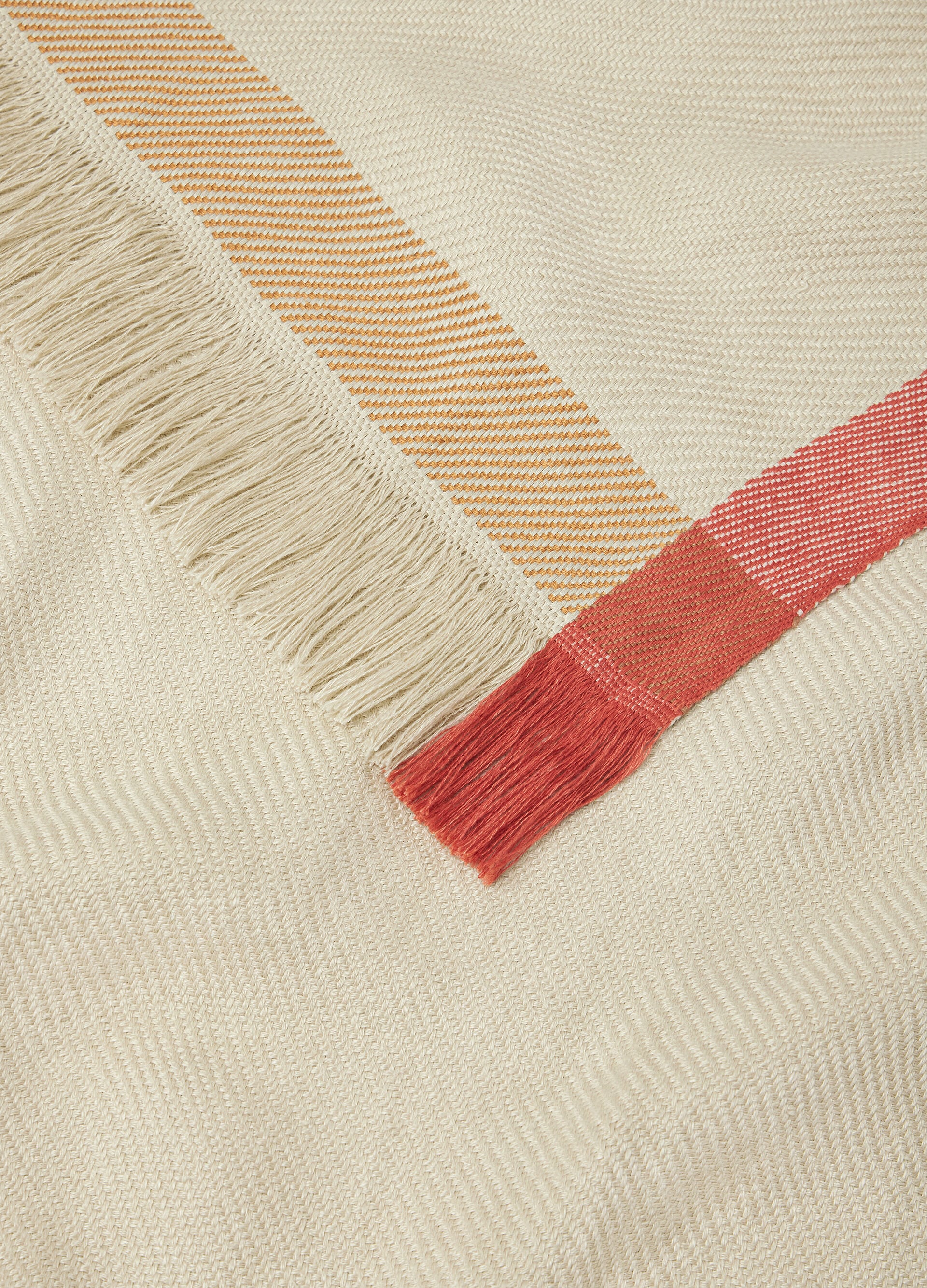 Four in Hand Beach Towel - Natural Linen/Light Orange/Rame/Red