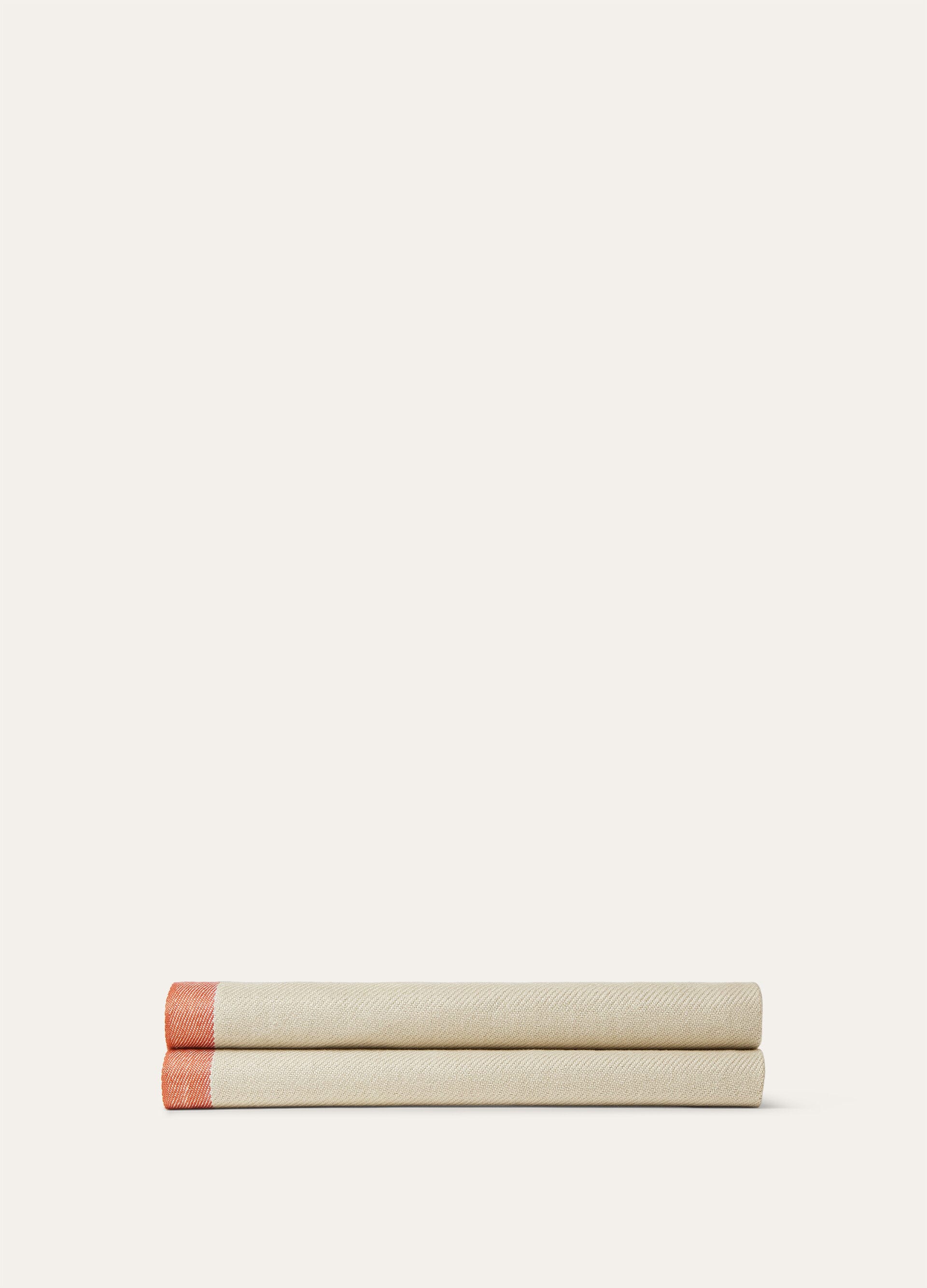Four in Hand Beach Towel - Natural Linen/Light Orange/Rame/Red