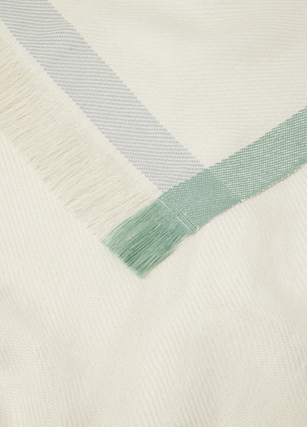 Four in Hand Beach Towel - White/Green/Light Blue/Acqua