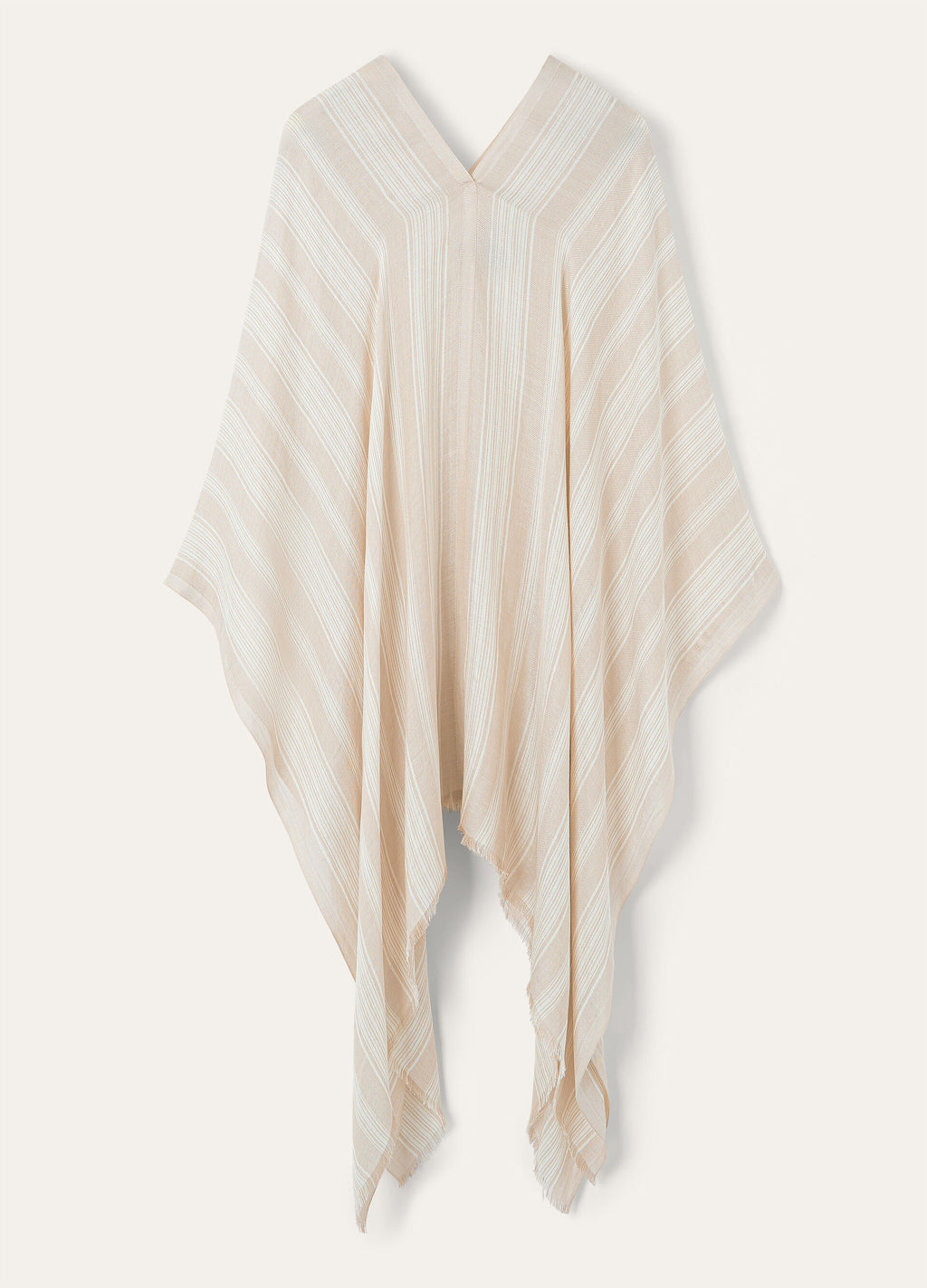 Aida Poncho - Birch Beige/Pristine White
