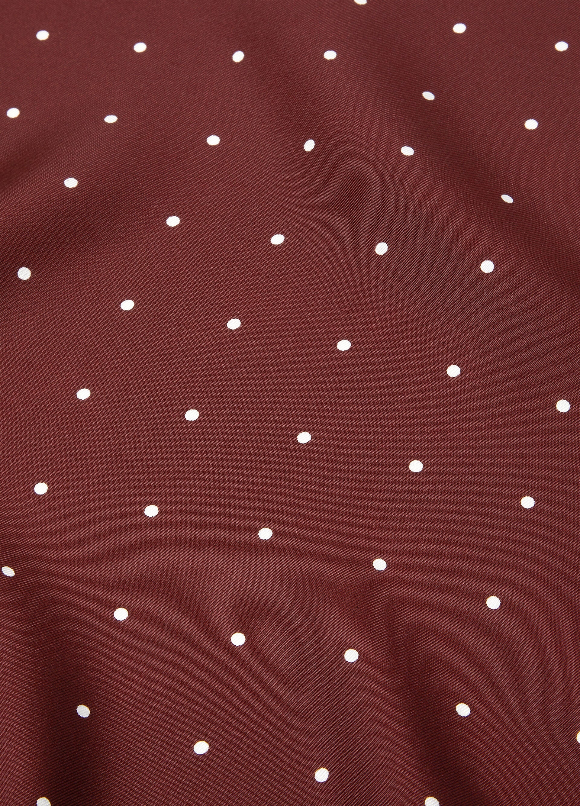 Loro Piana Pois Foulard 41x41 - Deep Bordeaux/White