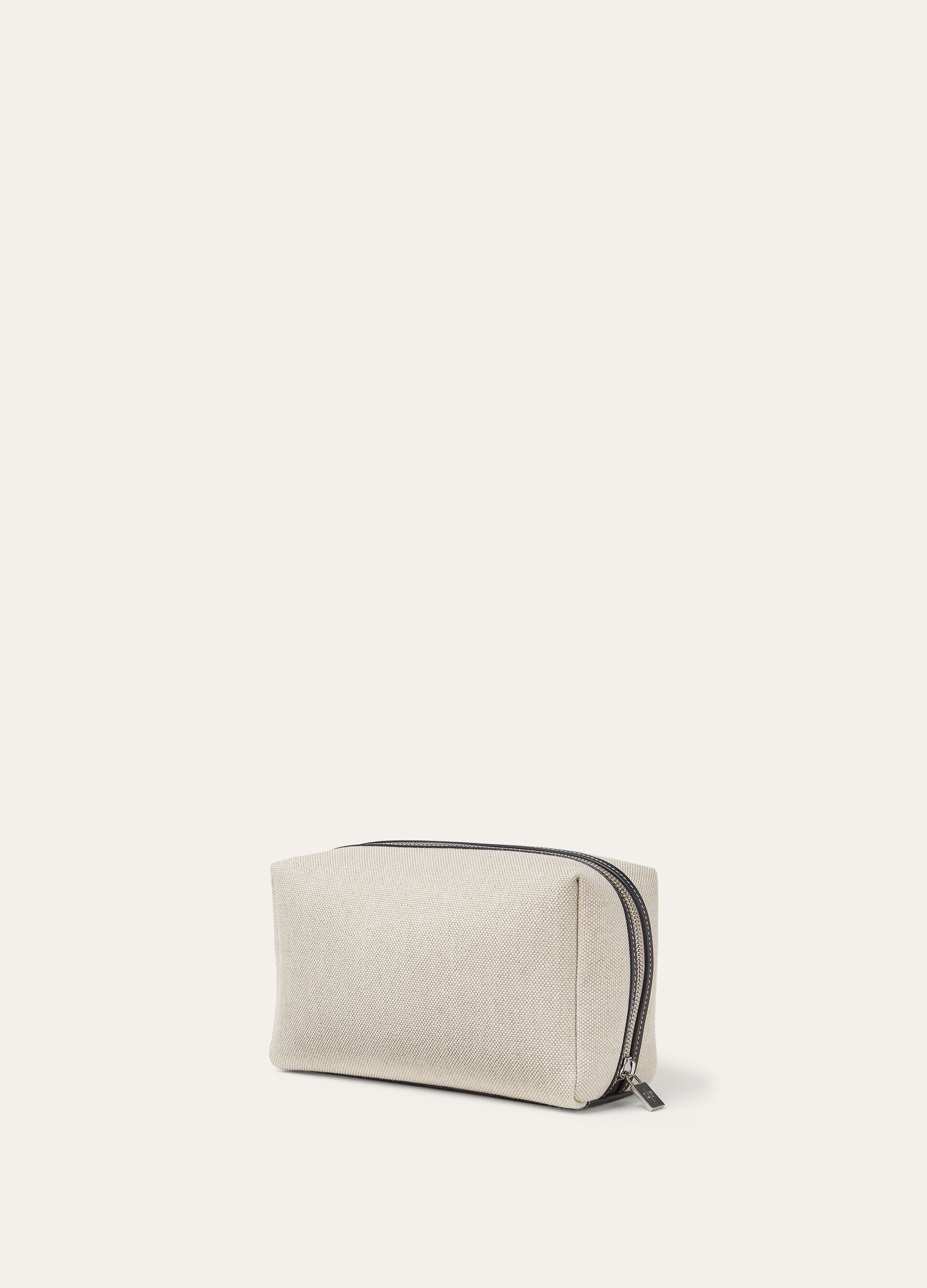 Medium Extra Travel Pouch - Natural-Stonehenge/Antique Silver