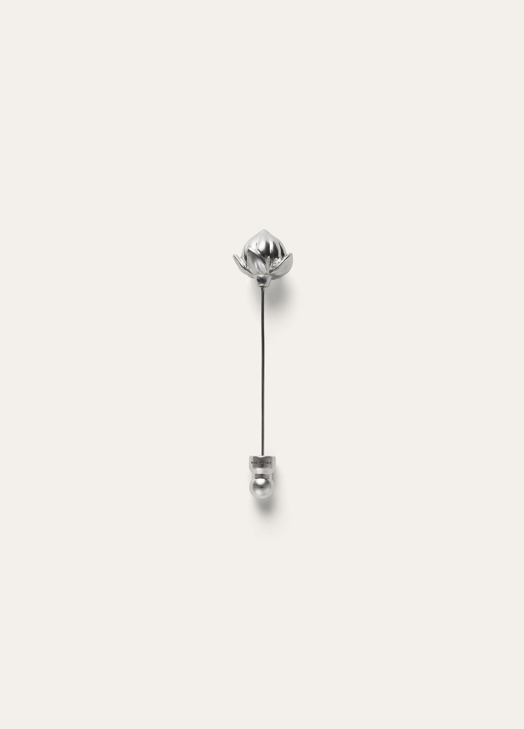 Linen Flower Bud Pin - Antique Silver