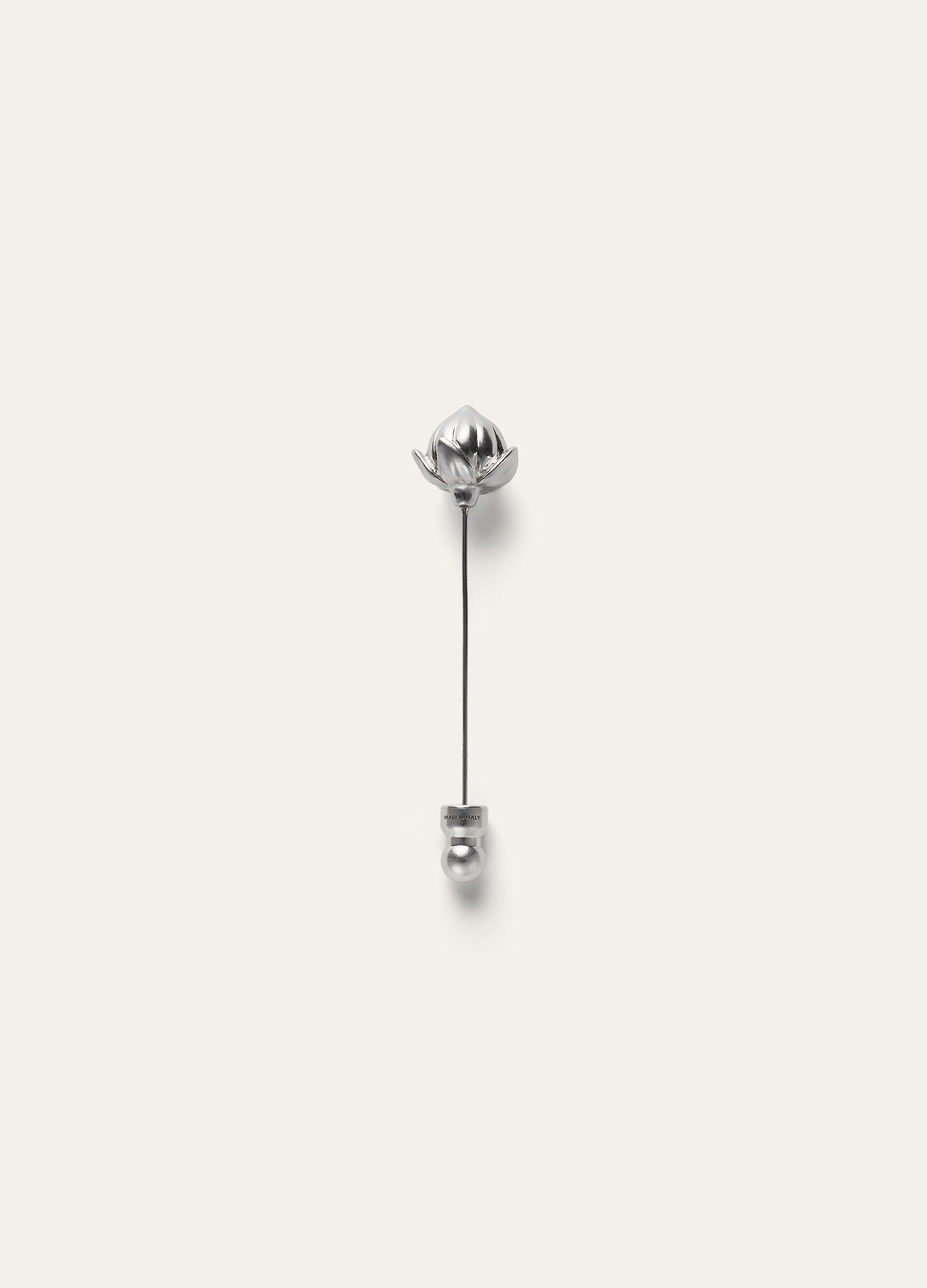 Linen Flower Bud Pin - Antique Silver