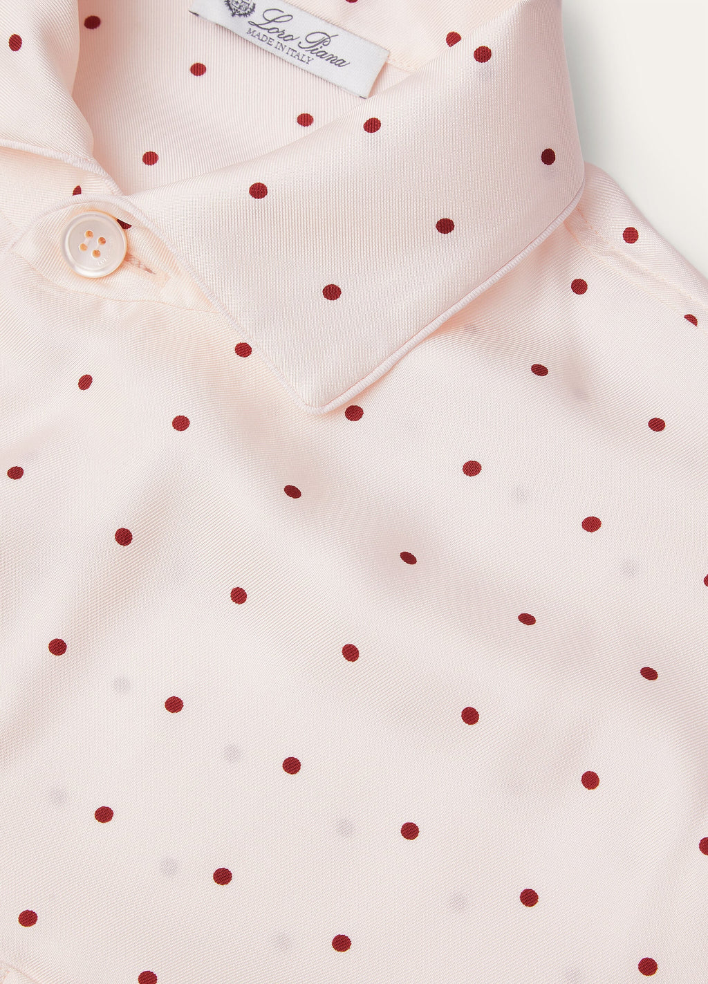 Lian Pajamas Shirt - Misty Rose/Dark Red Pois